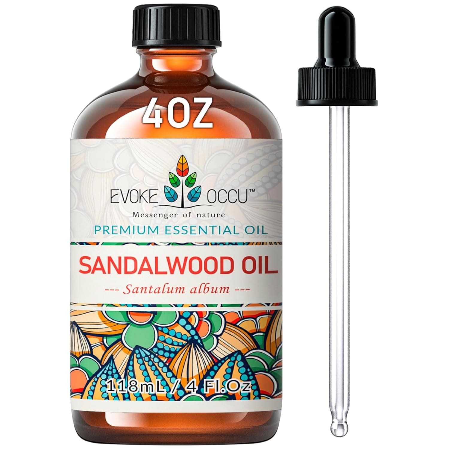 EVOKE OCCU Sandalwood Essential Oil 4 Oz, Pure Sandalwood Oil for Diffuser Meditation Candle Soap Making - 4 FL Oz