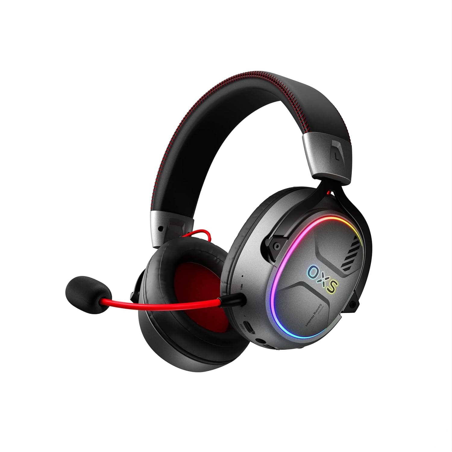 OXS Wireless Gaming Headset, Gaming Headphones with 7.1 Surround Sound & 70Hrs+, 2.4GHz/Wireless/Bluetooth, Over-ear Headphones with USB Type-C and RGB for PC, PS4, PS5, Switch, Laptop, Phone (Black)