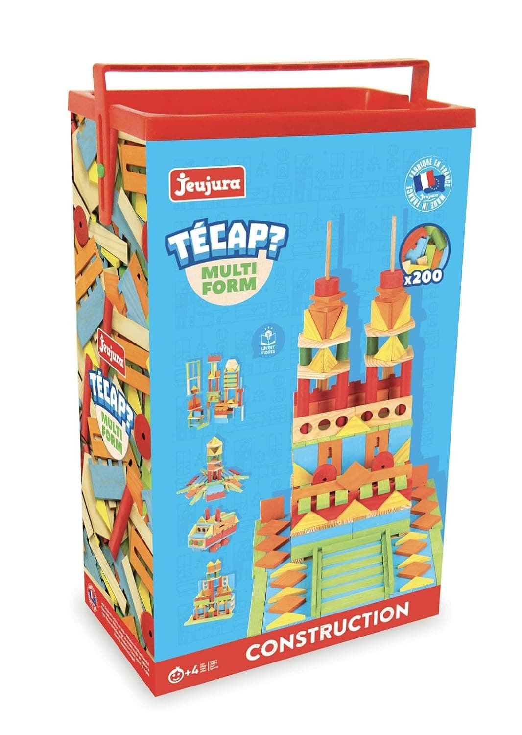 Jeujura - 8345- Tecap Construction Games - Multiform Boards - 4 years to 15 years, 200 pieces