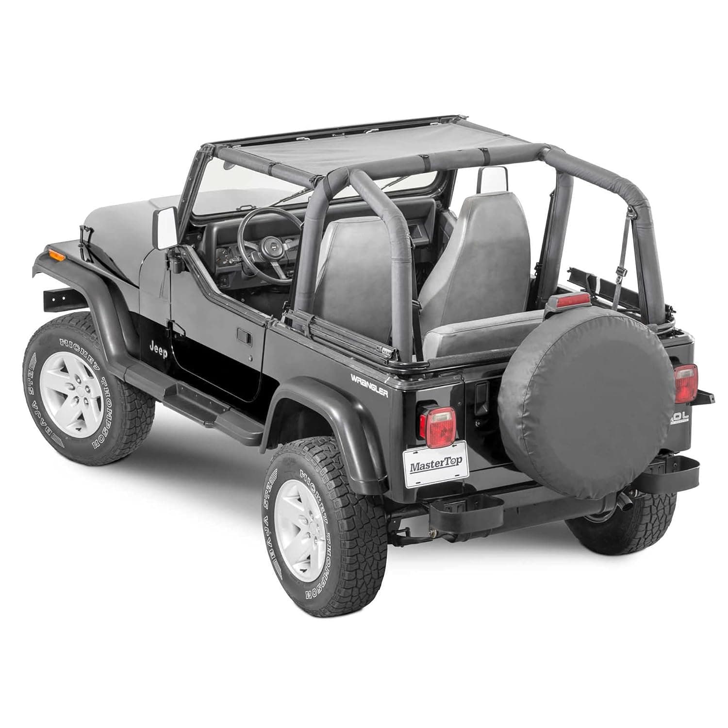 MasterTop Mesh Summer Bimini Top in Black Fits and is Compatible with 1987-1995 YJ Wrangler Models|14200101, Vehicle Specific