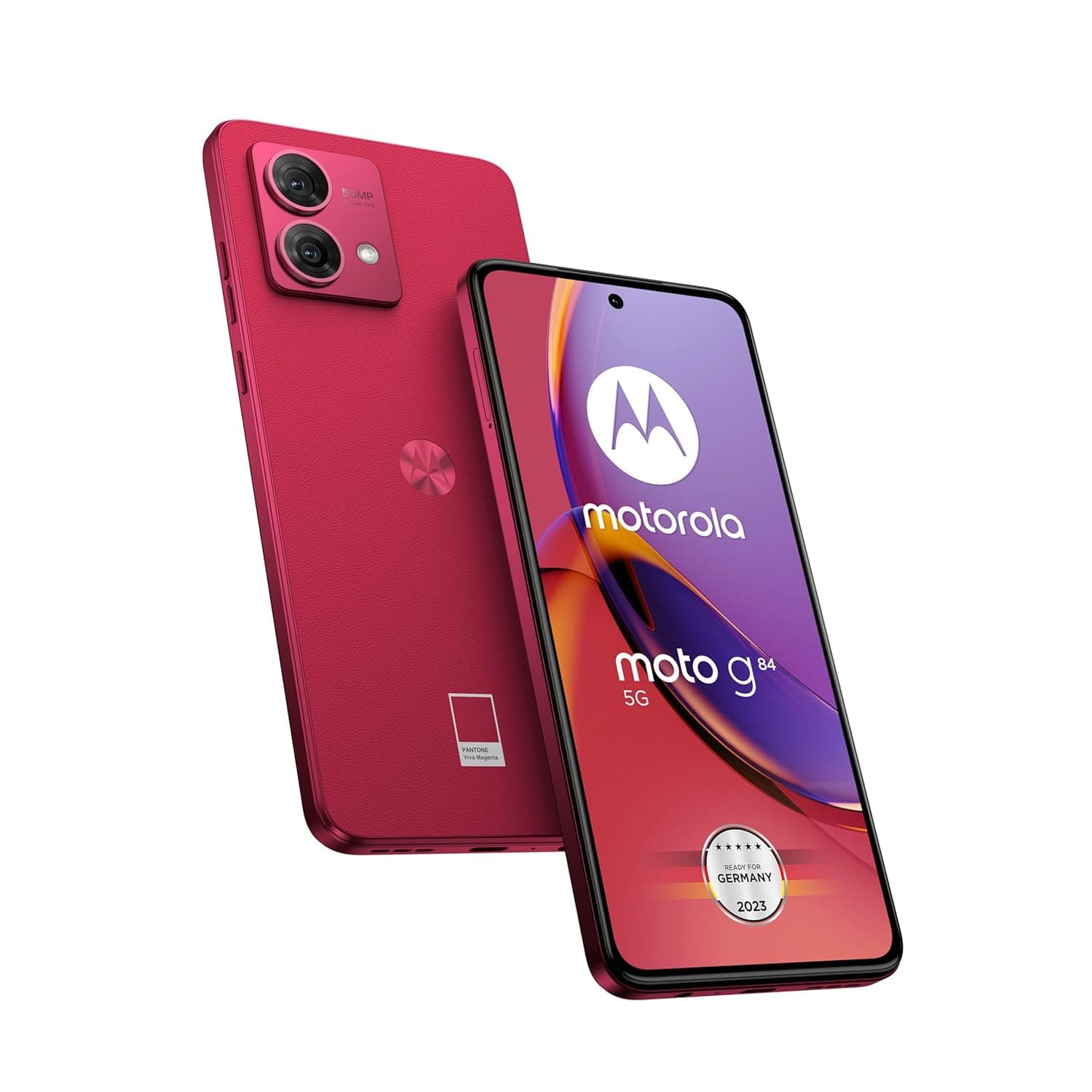 موتورولا هاتف موتورولا Moto G84 ثنائي شرائح الاتصال بذاكرة روم 256GB وذاكرة RAM 12GB (GSM فقط | بدون CDMA) هاتف ذكي 5G مفتوح من المصنع (فيفا ماجنتا) - النسخة العالمية
