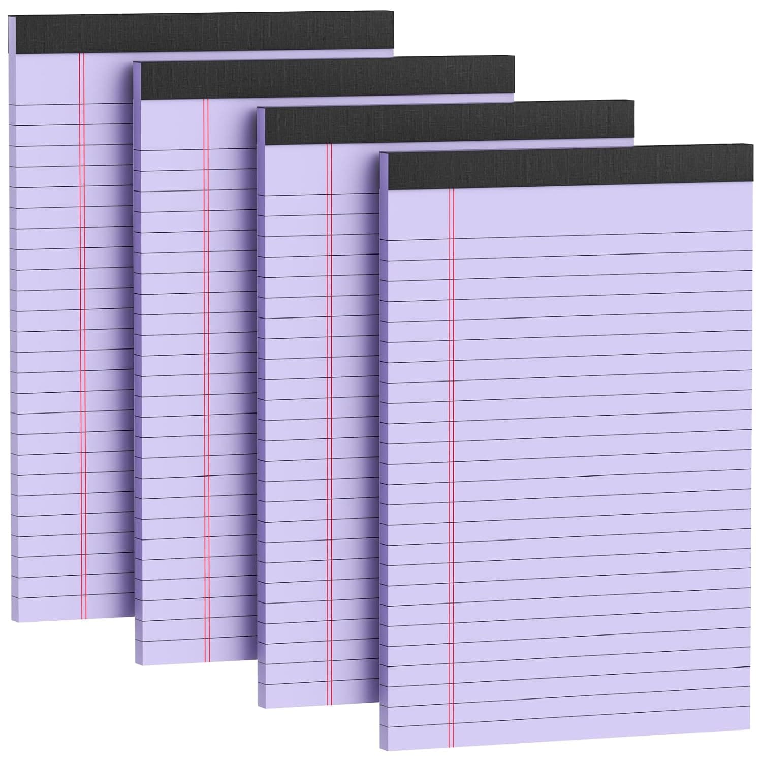 4 Pack Note Pads 5 x 8 Inch Purple Small Legal Pads 5 x 8 Colored Notepad 5 x 8 Perforated Writing Pads Lined Paper Pads College Ruled Pad Paper 30 Sheets Notebook for Study, To-Do Lists, Office