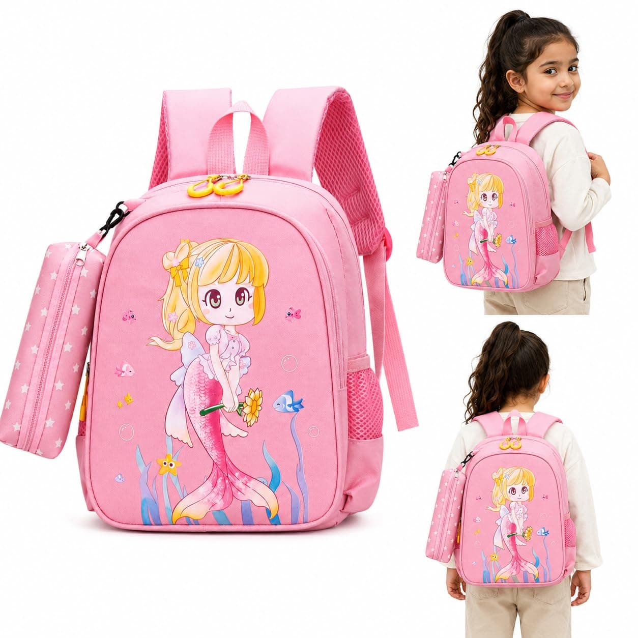 Cute School Backpack for Boys & girls Ergonomic with Back Protection, Water-Repellent and Reflective Strips for children Teen Student Fashion Bookbag Backpack