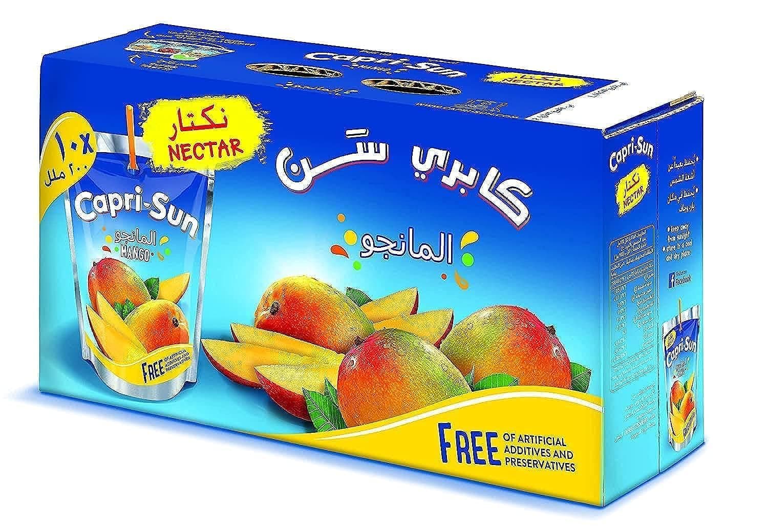 Capri-Sun Nectar 30% Mango Juice Drinks 200 ml, Pack of 10