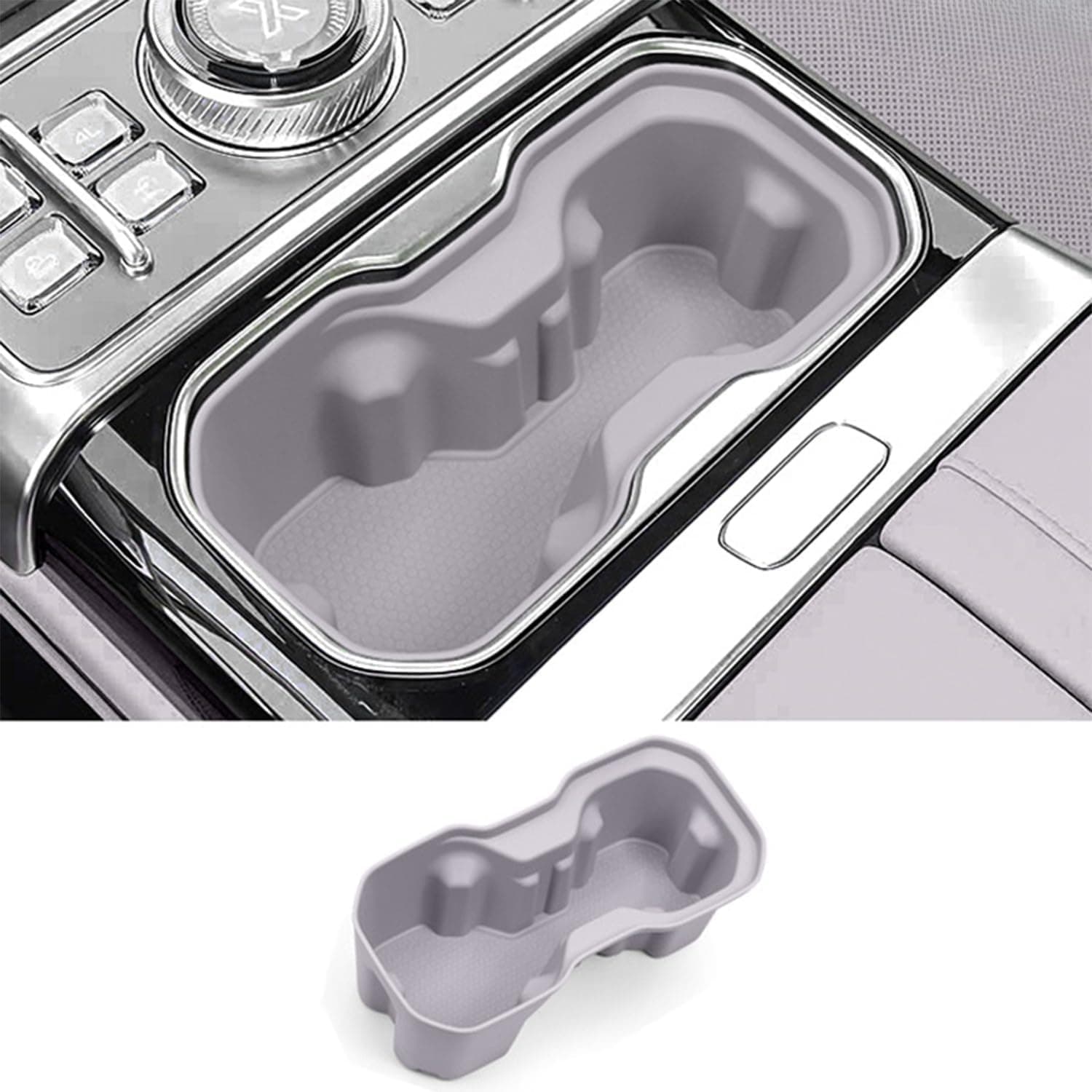Center Console Cup Holder Compatible with Jetour G700 2025 2026 Interior Accessories, Premium Silicone Drink Holder Insert (Grey)