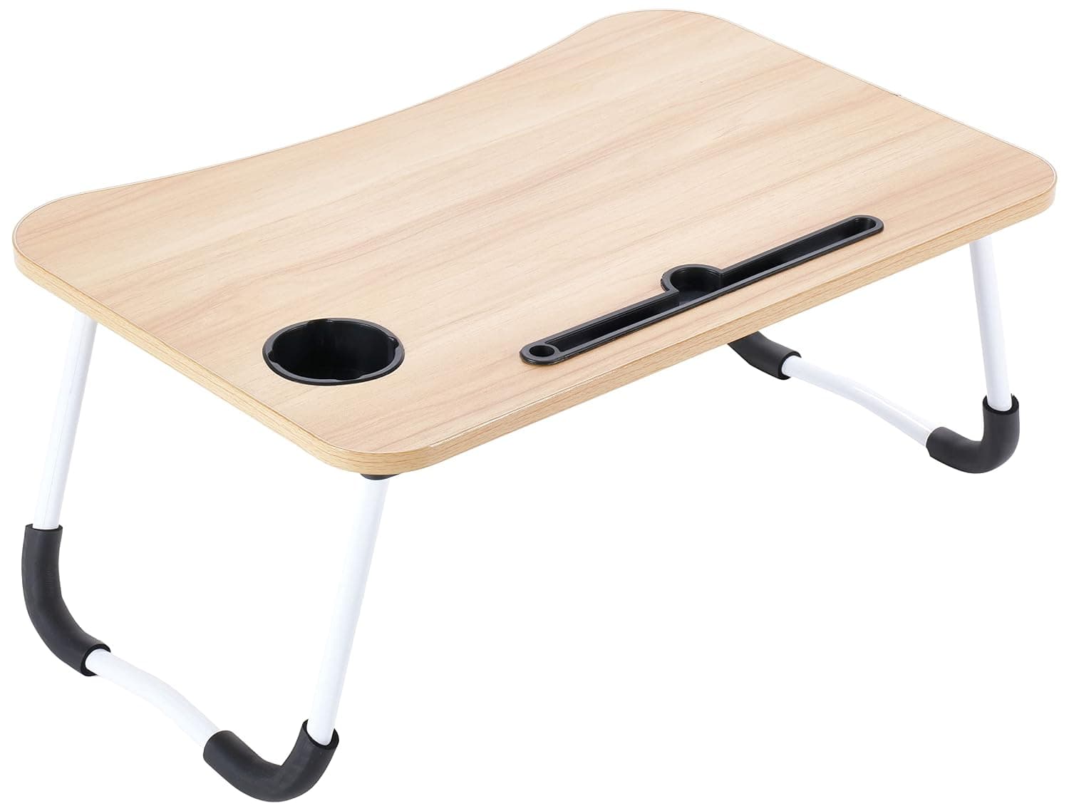Datazone laptop desk, adjustable table with stand for notebook, ipad, tablets, cup holder with small drawer for easy access to your important needs DZ-TP004 (Walnut)