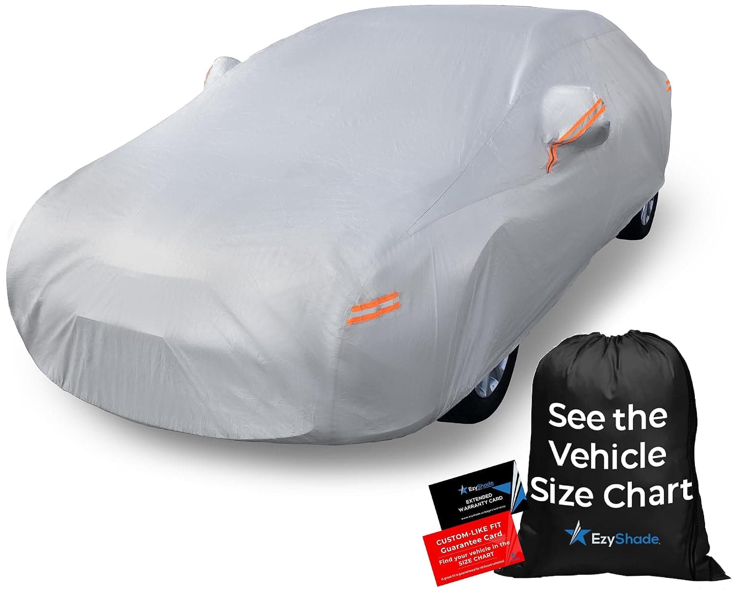 EzyShade 10-Layer Car Cover Waterproof All Weather. See Vehicle Size-Chart for Accurate Fit. Outdoor Full Exterior Covers Sedan Hatch Coupe. Sun UV Rain Snow Wind Protection. Size A4 (See Size Chart)