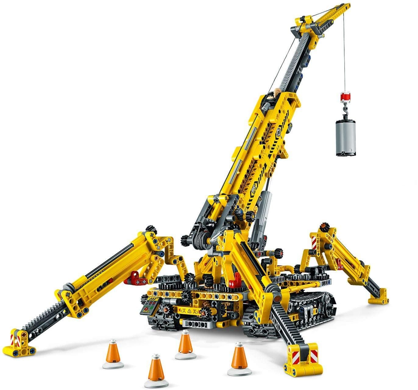 LEGO 42097 Technic Compact Crawler Crane and Tower Crane, 2 in 1 Spiderlike Model, Construction Set