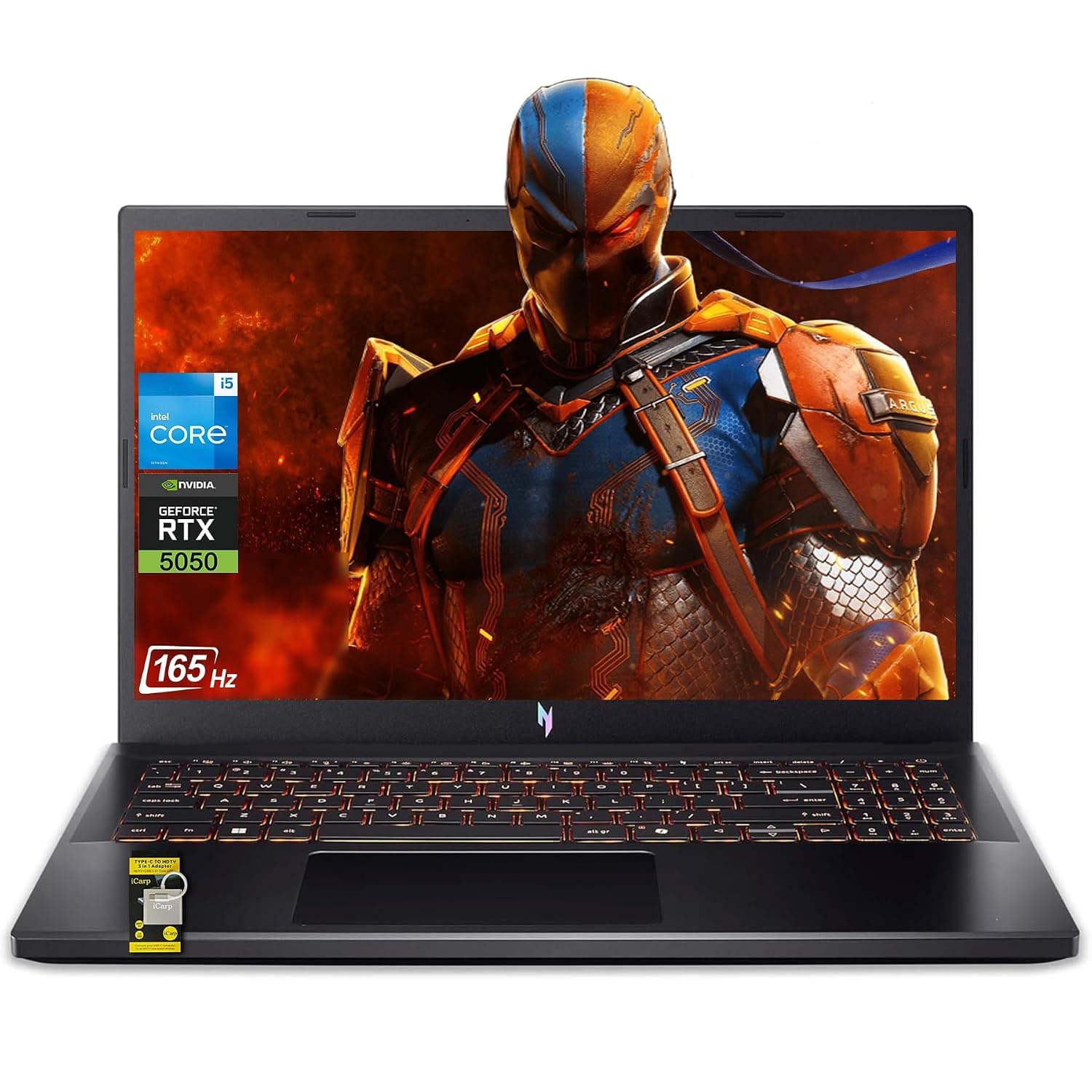 acer Nitro V 15 Gaming Laptop 15.6" FHD IPS 165Hz Intel 8-core i5-13420H 16GB RAM 512GB SSD GeForce RTX 5050 DLSS4 (Up to 440 AI Tops) Backlit Thunderbolt Wi-Fi6 Win11 ICP Hub