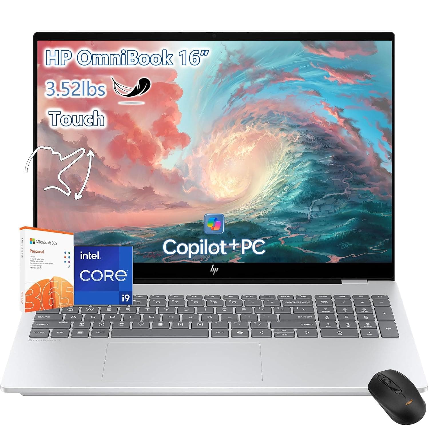 HP OmniBook 5 Touchscreen Laptop -Intel Core Ultra 9 285H Beat AMD Ryzen9 8945H- 32GB RAM -2TB SSD -16inch 2K -Windows 11 Pro Office 365 -Backlit Keyboard -Video Editing Portátil PC Business College
