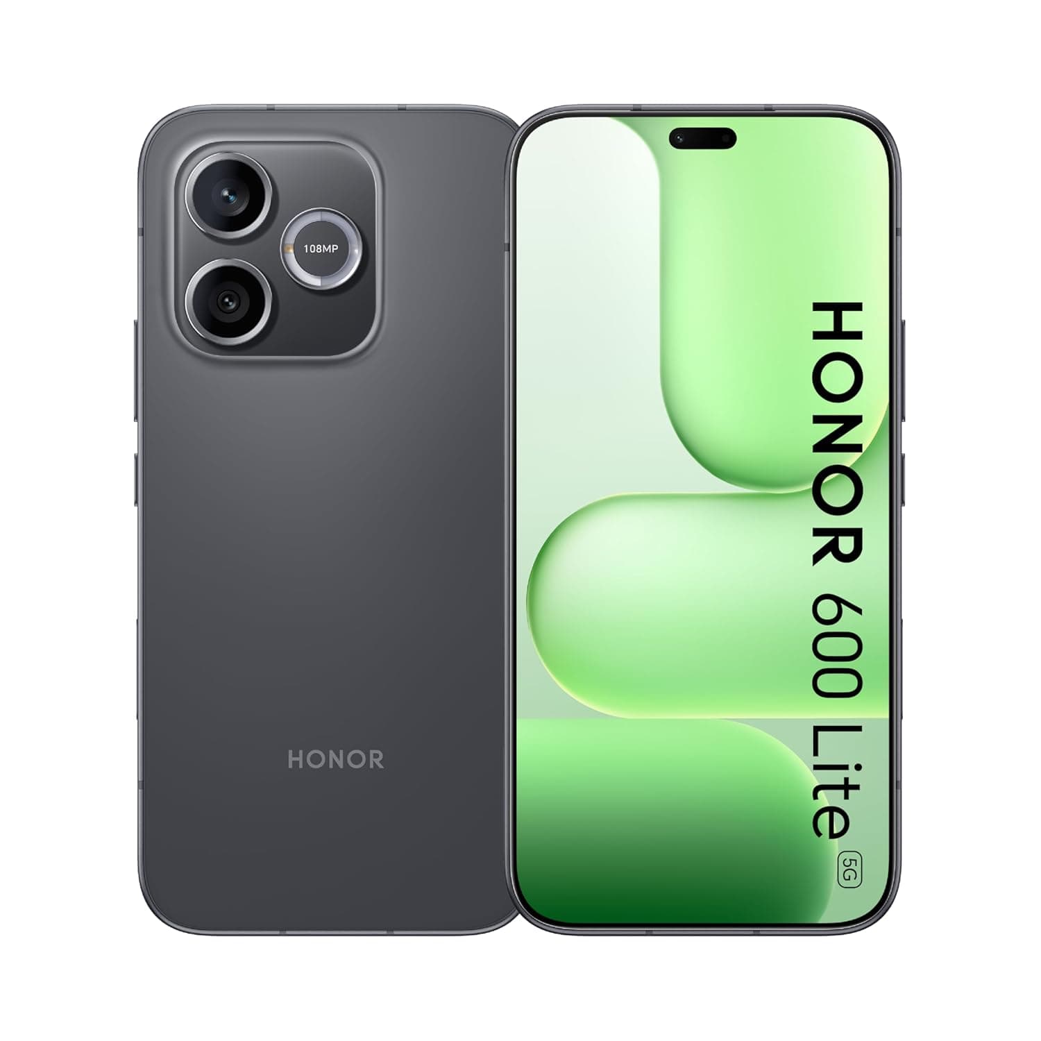HONOR 600 Lite 5G Smartphone, 8GB RAM + 128GB Storage, 3180mAh Durable Battery, 6.6” 120Hz AMOLED Display, 108MP AI Camera with Camera Button, Metal Frame, IP66 Water Resistant, Velvet Black