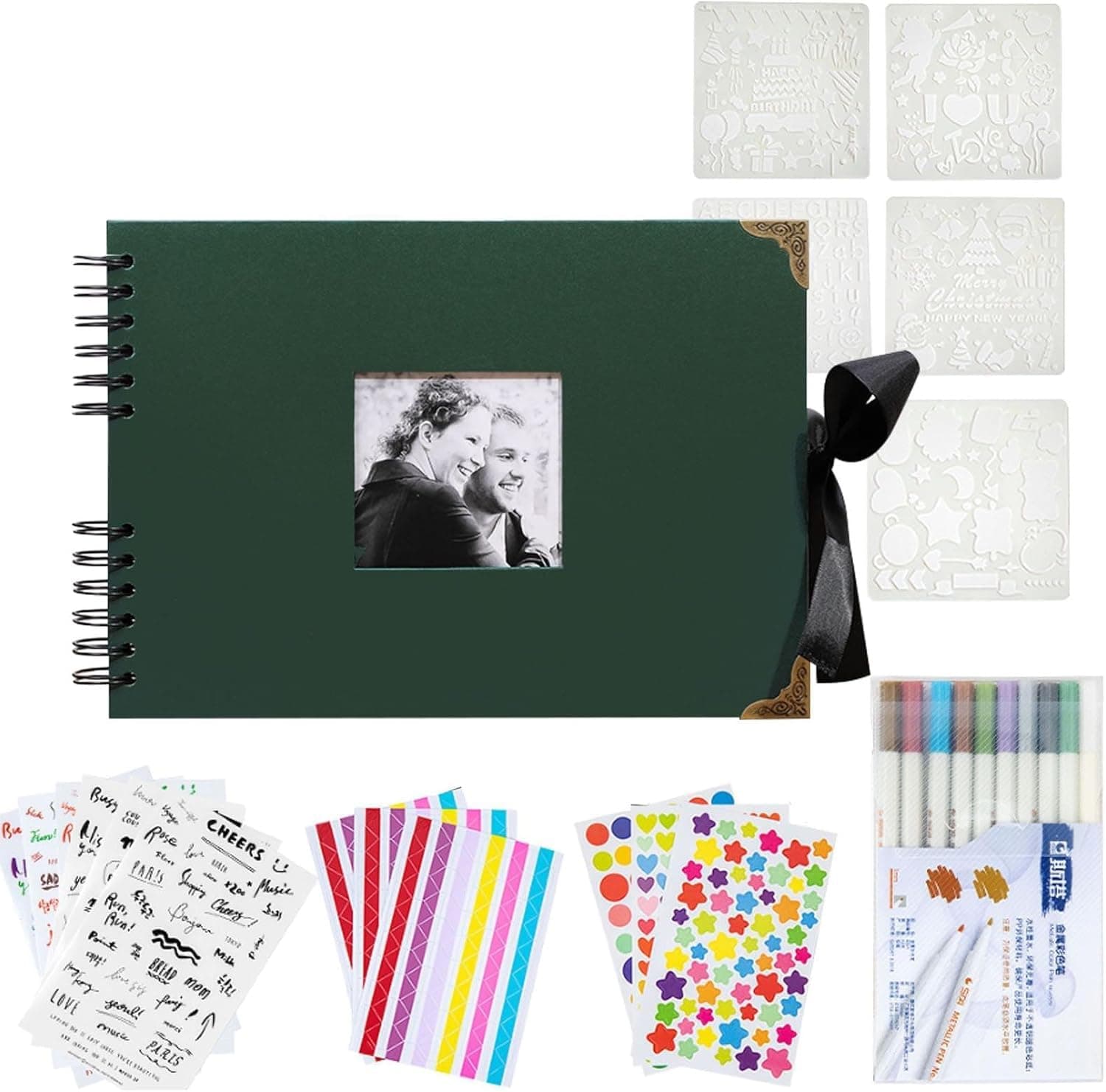 Linjie 80 Pagesphoto Album Scrapbook， Diy Photo Album With Accessories，Self Adhesive Scrap Book,Applicabletravelling, Towedding, Anniversary And Etc.
