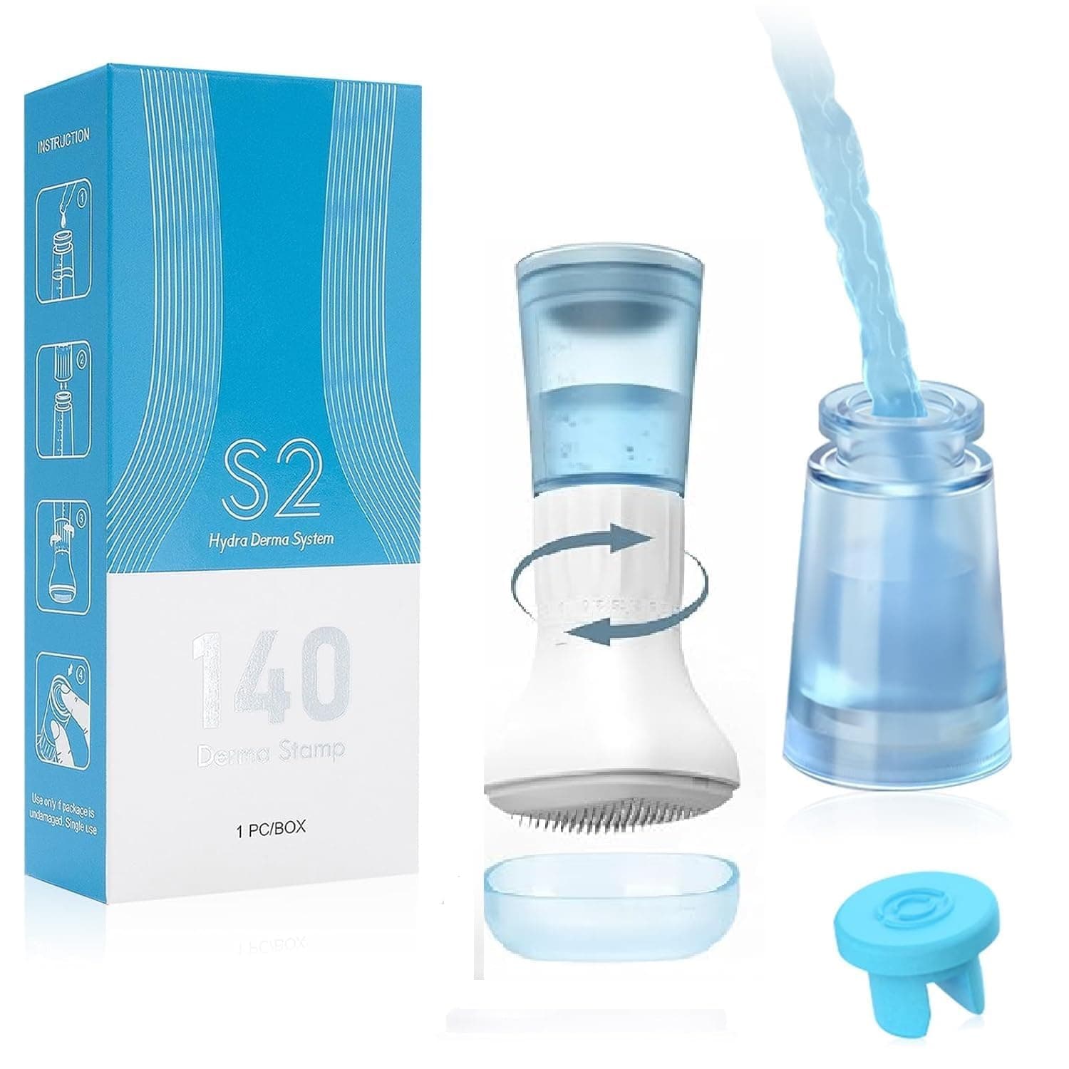 Derma Stamp: Adjustable Microneedling Roller: Microneedling Skincare tool: Micro needling hair patches tools: Hydra Derma Stamp and Serum applicator