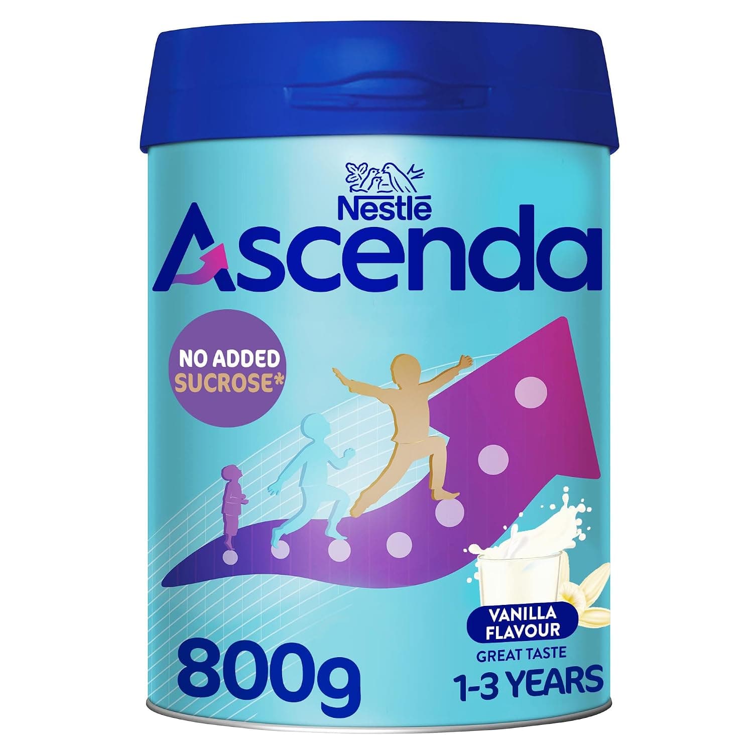 Ascenda 1+, NUTRITIONALLY COMPLETE ADAPTED TO SUPPORT CATCH-UP GROWTH, Vanilla Flavour, 1-3 Years, 800g