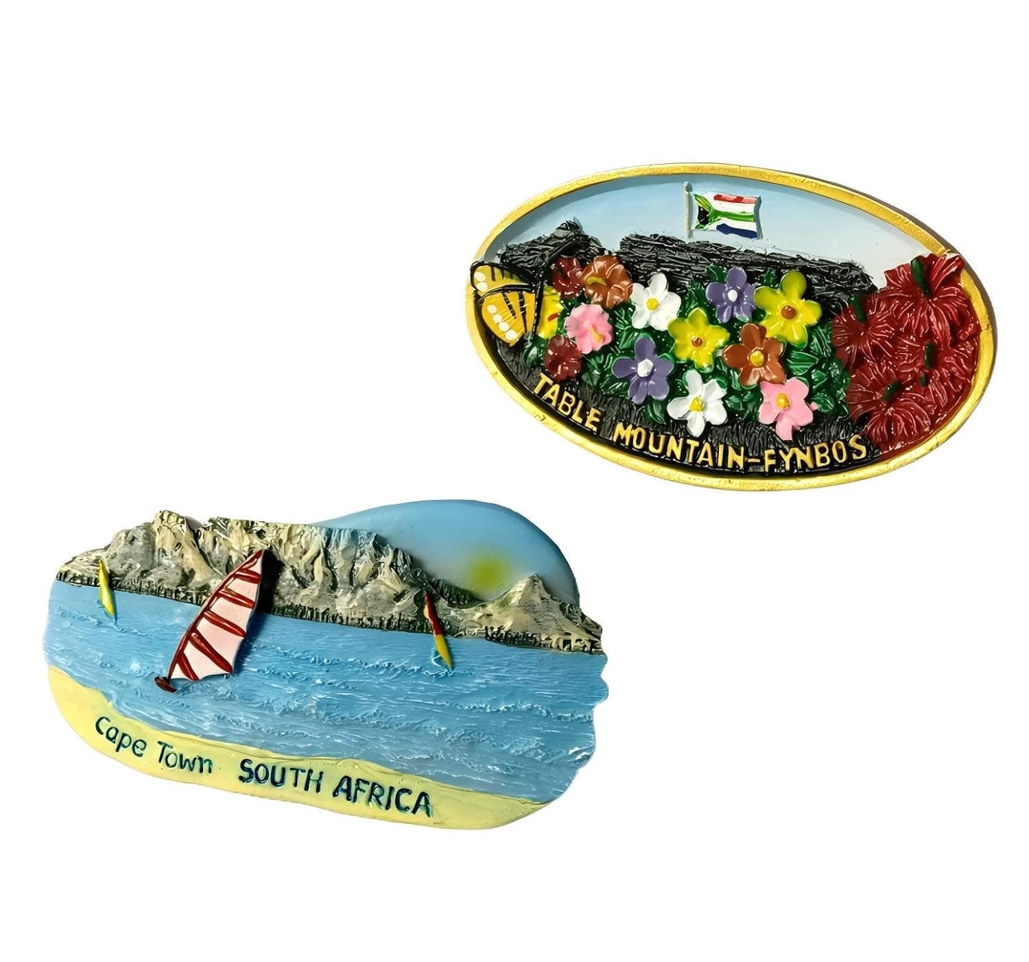 قطعتان من مغناطيس الثلاجة بتصميم معالم السياحة في جنوب افريقيا من كيب تاون ساوث افيكا، ملصقات ثلاجة من فاينبوس، هدية تذكارية للسياحة في جنوب افريقيا للثلاجة وغسالة الصحون والميكروويف والفرن