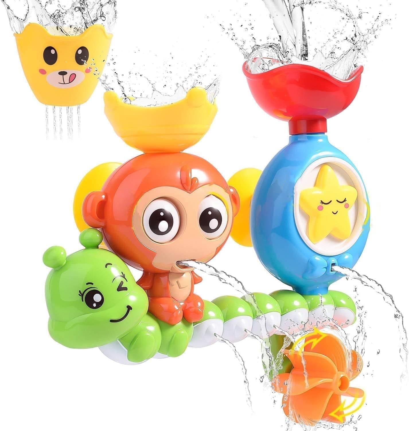 U HOOME Baby Bath Toy for Toddlers 3 4 5 Years Baby Kids Boys and Girls,Bathtub Toy - Spinning Gear and Googly Eyes for Toddler or Babies Bath Time Sensory Development,Bath Tub Toys for Kids