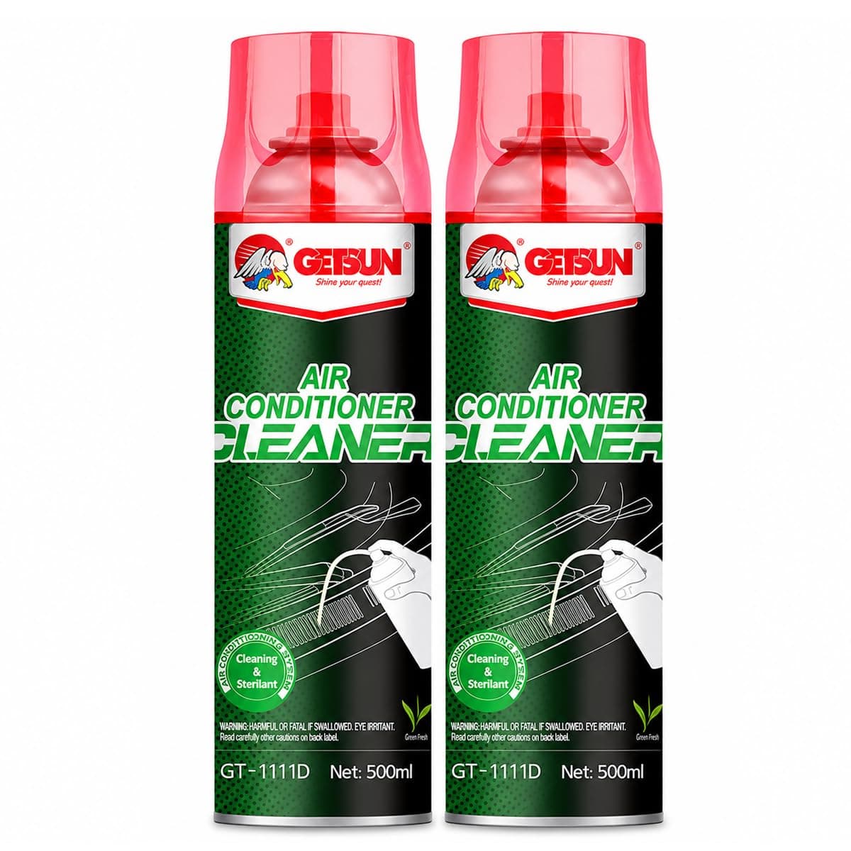 Combo Offer- 2PCS GETSUN Air Conditioner Cleaner, Air Cleaner Foam, Car AC Cleaner, A/C Vent Cleaner, Reduce Musty Smell,Create Fragrance,Clean,Reduce Dust & Dirt 500 ml