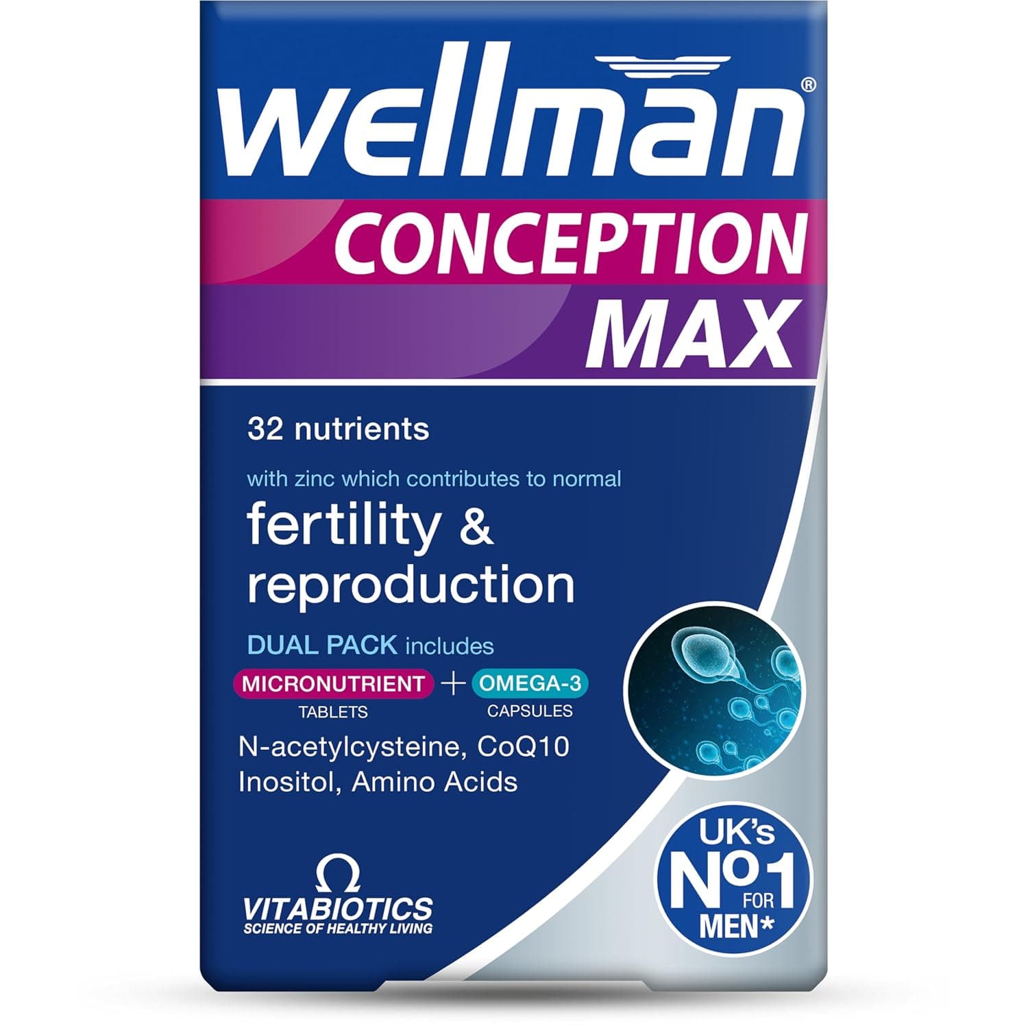 Wellman Conception Max, Conception and Fertility Vitamin for Men