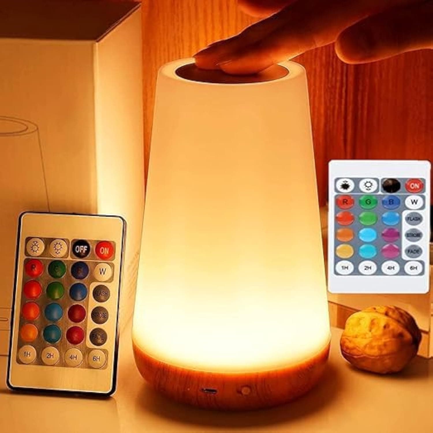 INFLUX LED Night Light Dimmable 13-Color Changing with Timer, Touch Sensor, Remote Control, and USB Rechargeable - Eye-Caring Bedside Table Lamp for Baby Kids Room, Bedroom, and Living Room.