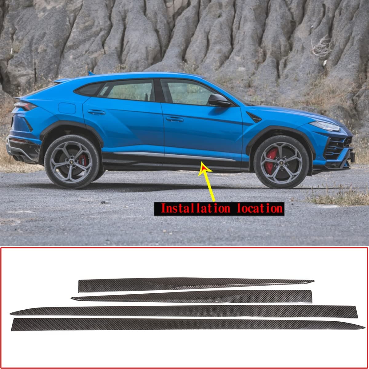 لملحقات السيارات لامبورغيني URUS 2018-2022 100% من ألياف الكربون الحقيقية لوحة ديكور خارجية غطاء كامل جسم السيارة