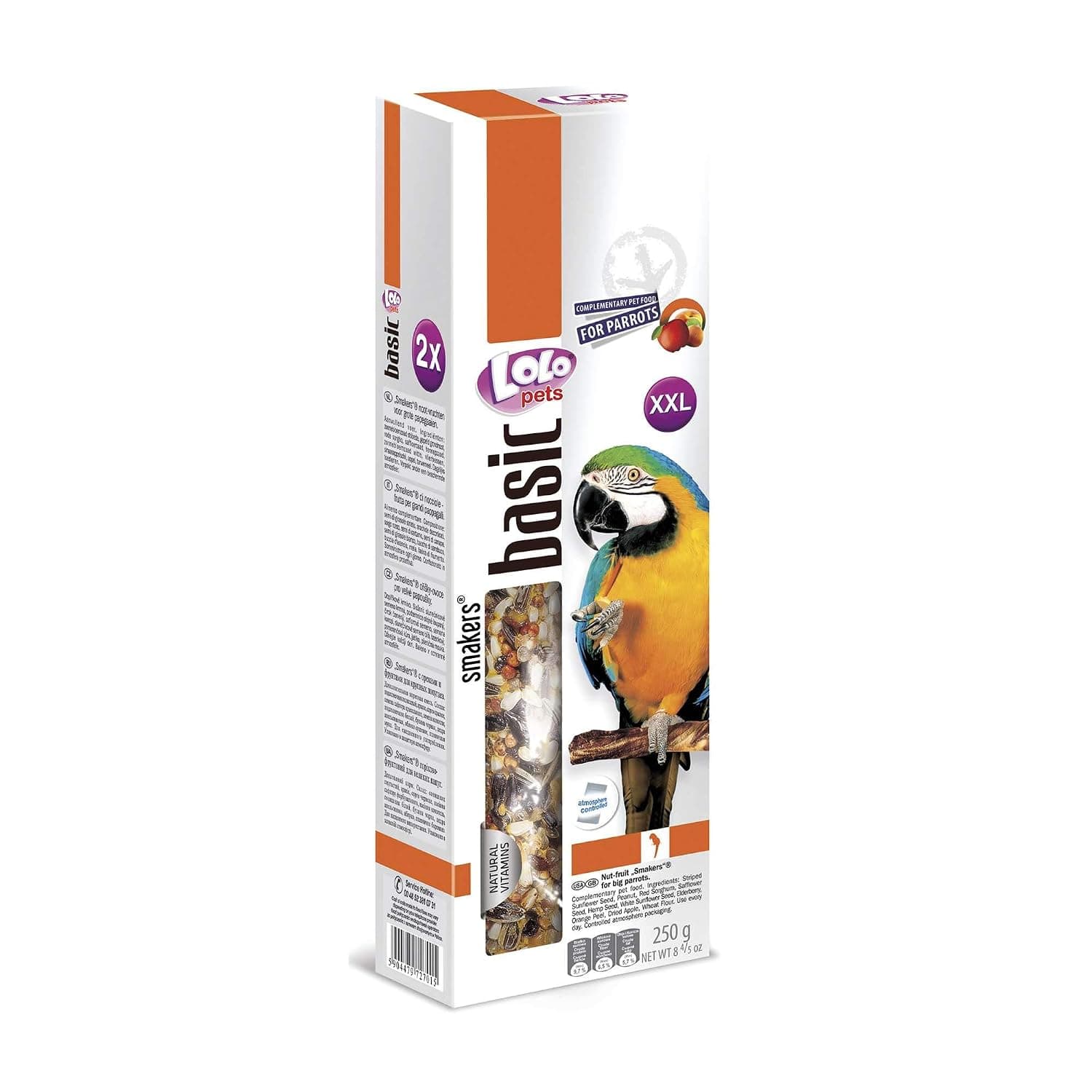 Lolo Pets Lolo Pets Smakers XXL Nut-Fruit Complementary Food for Big Parrots 2pcs 250g