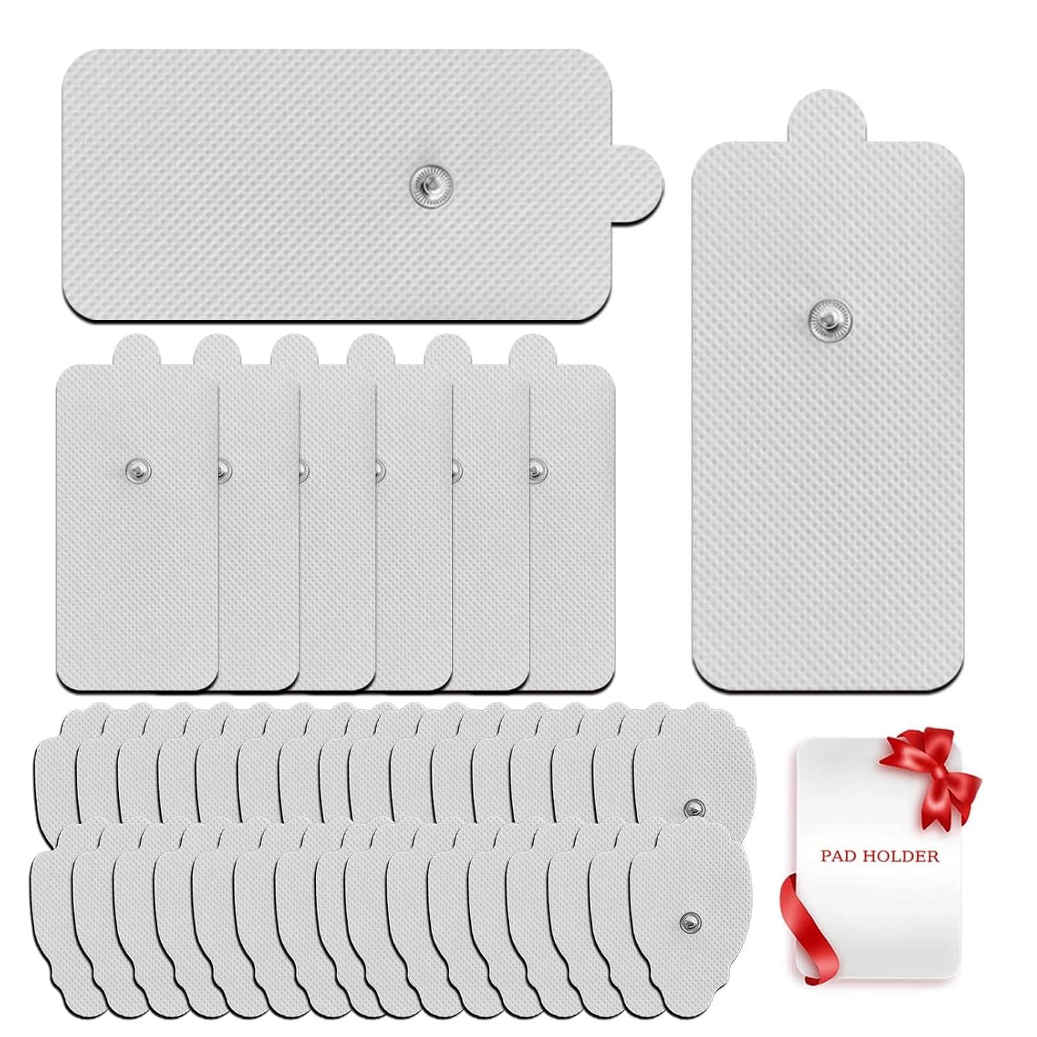Melede Tens Units Replacement Pads, Premium Quality 40pcs Pressure Replacement Electrodes for Tens & Ems Muscle Stimulator, Using Pressure Connector