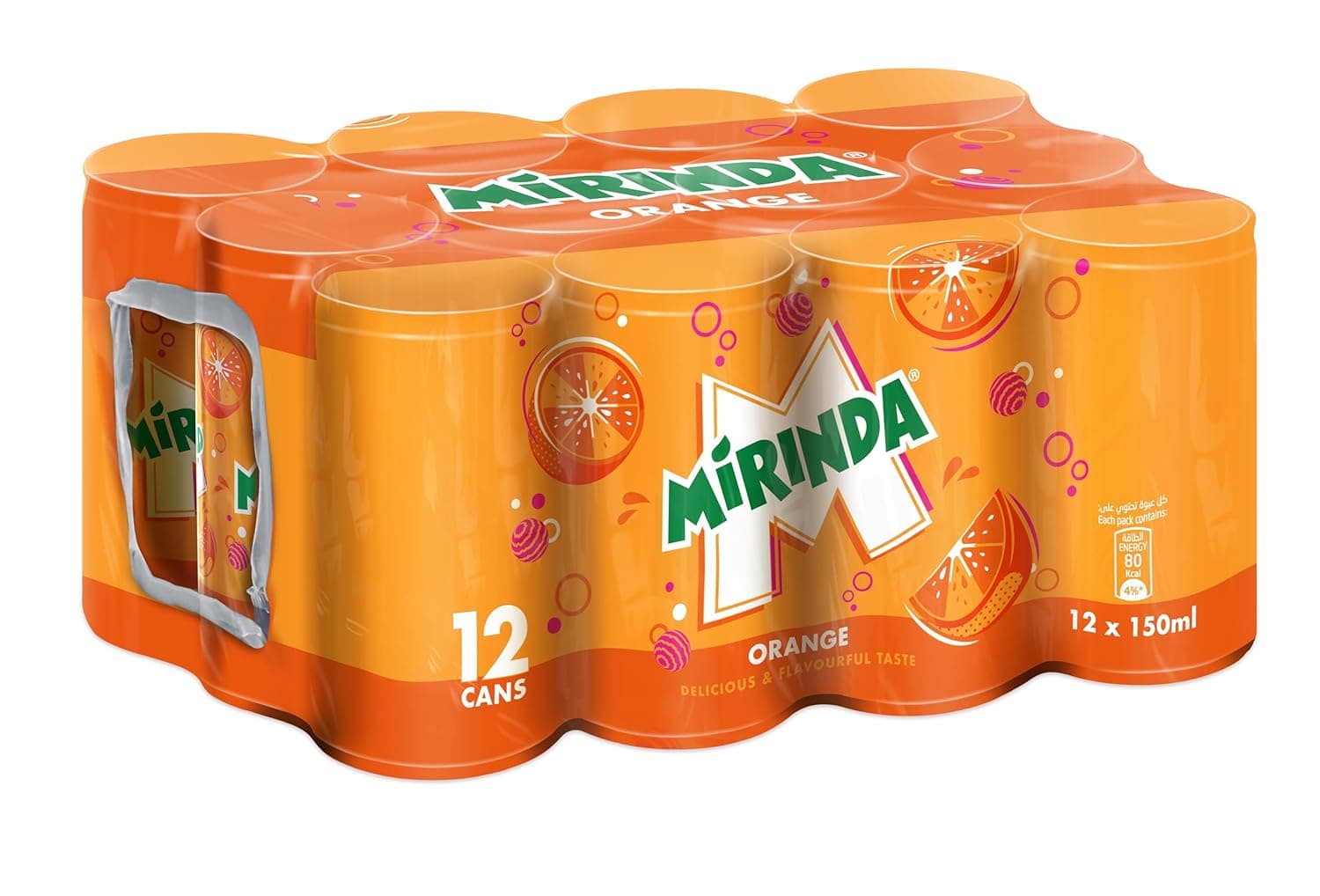 Mirinda Orange Carbonated Soft Drink, 12 x 150 ml