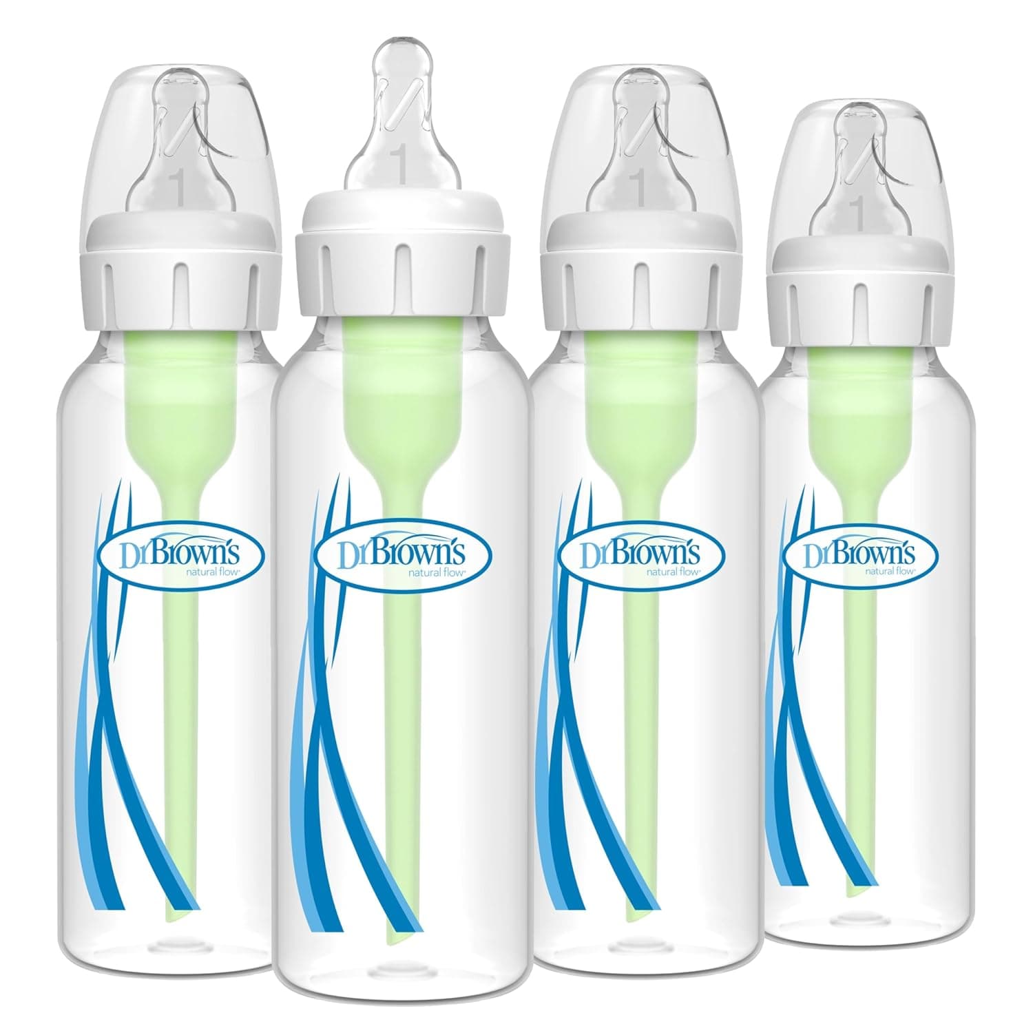 Dr. Brown's Baby Bottle, Options+ Anti-Colic Narrow Bottle, 8 Ounce (Pack of 4)