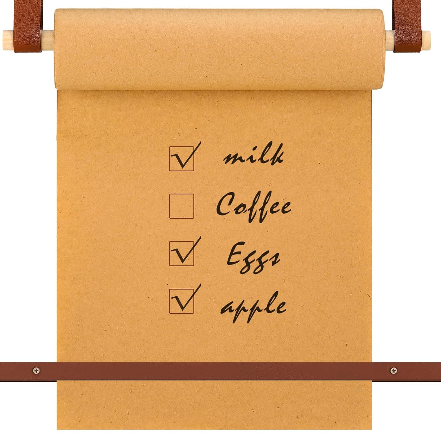 Lincia 36 Inch Kraft Paper Roll Holder Dispenser Wall Mounted Brown Butcher Paper Holder Roller 30m Craft Roll Butcher Holders for Wall Decor to-do Lists, DIY Drawing, Taking Note, Artwork, Creative