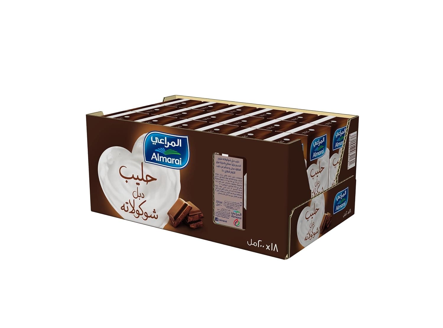 Almarai Uht Double Chocolate Flavoured Milk, 18 X 200 ml- Pack of 1