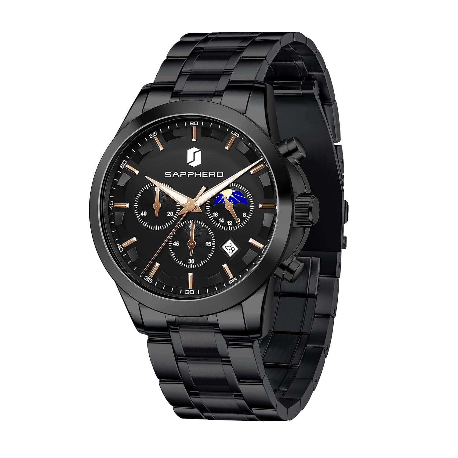 BENYAR Men's Quartz Watch: Stylish Designer Model with Striking Design, Featuring Date Display Chronograph Function Elegant Gift for Men