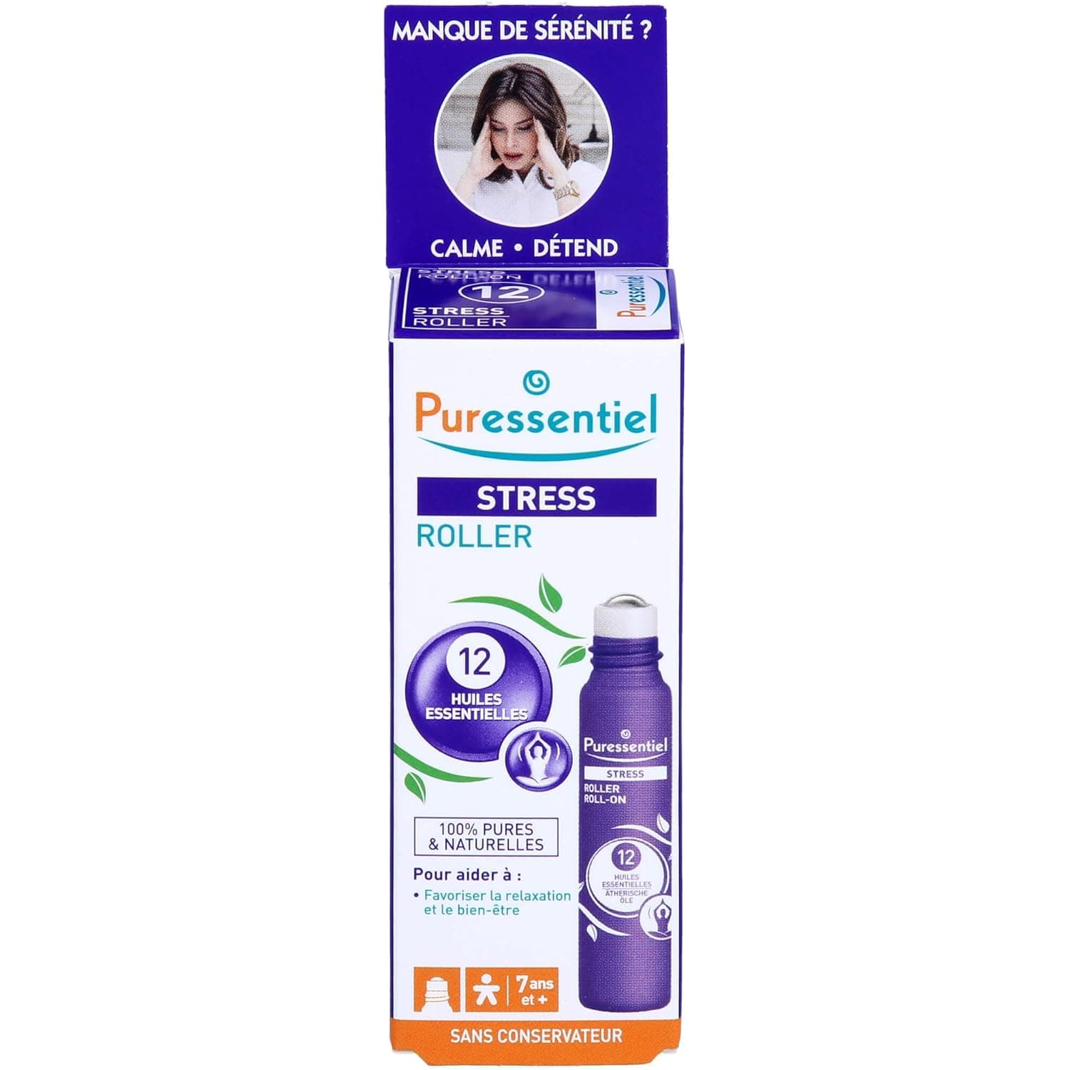 Puressentiel Rest & Relax Stress Roll on 5 ml - To help decrease tension and restore the mind during stressful times - 100% Pure & Natural essentials oils - Lavender, Camomille, Marjoram