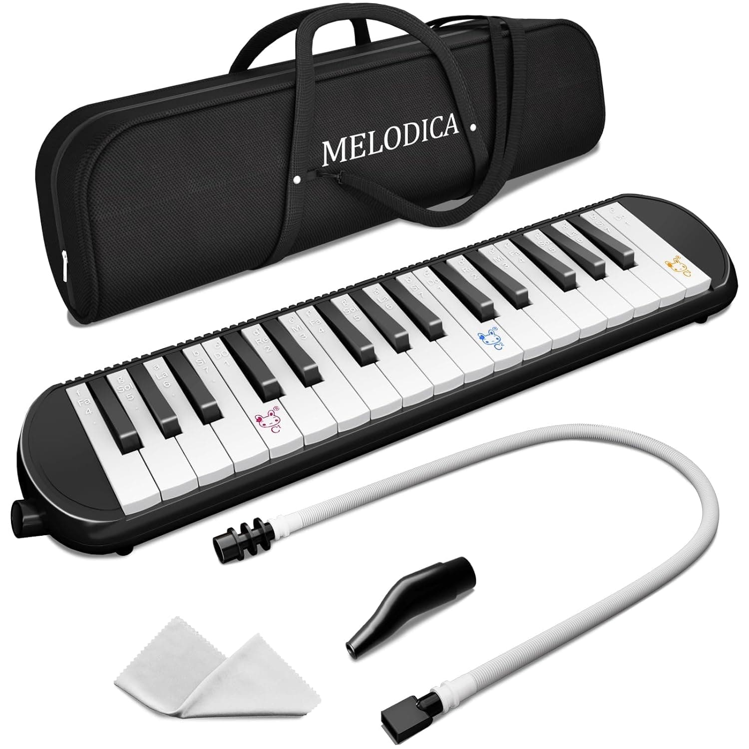NALACAL Melodica Instrument, Air Piano Keyboard, 32 Keys, Single Tube Mouthpiece Air Piano Musical Instrument with Carrying Bag for Beginners, Music Enthusiasts, Kids and Adults, Black