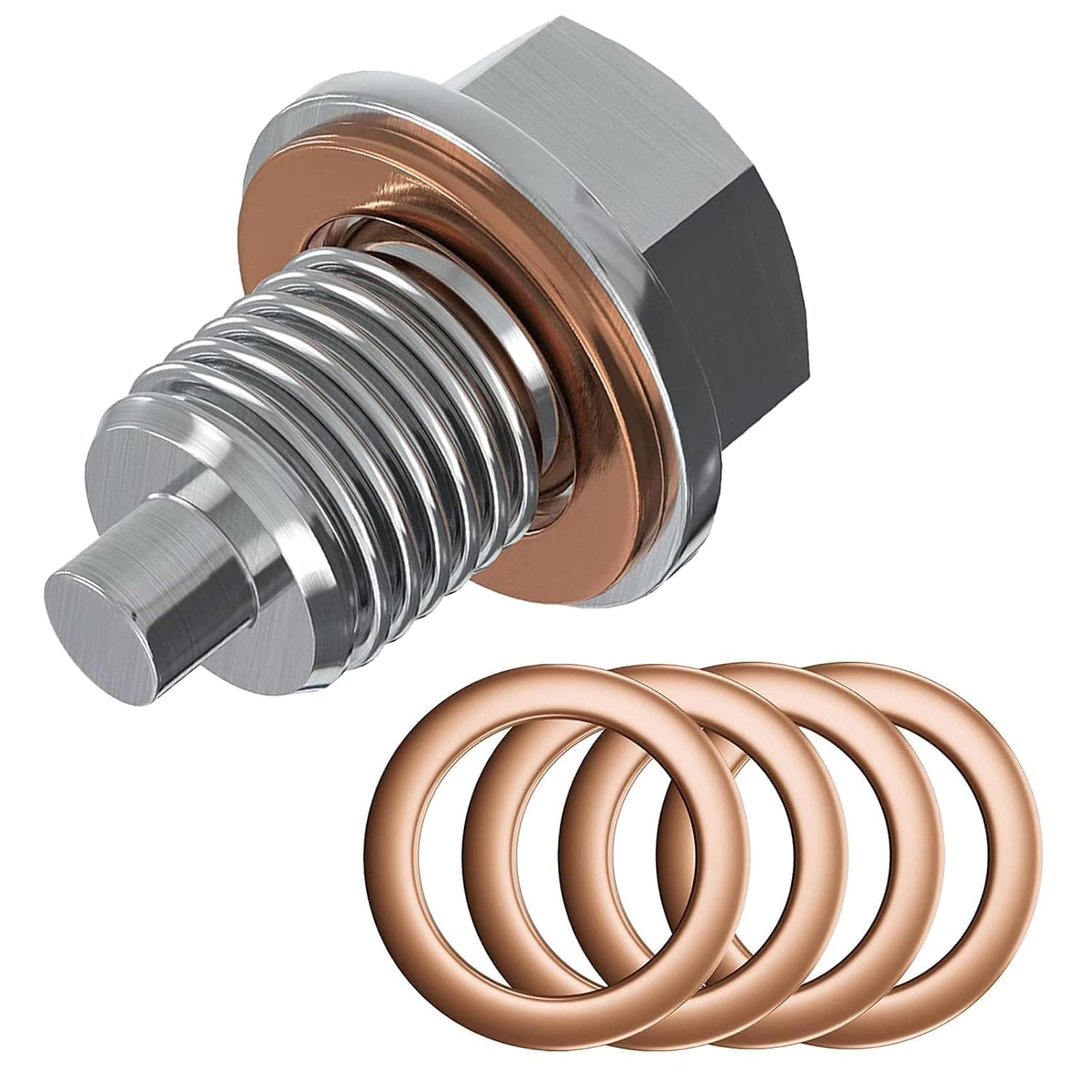 Bolivia's Drain Plug, High Strength Stainless Steel Pan Plug with Sealing Washers, Durable Drain Bolt for Automotive Engine Transmission Fluid Change, M14x1.5 Thread Size