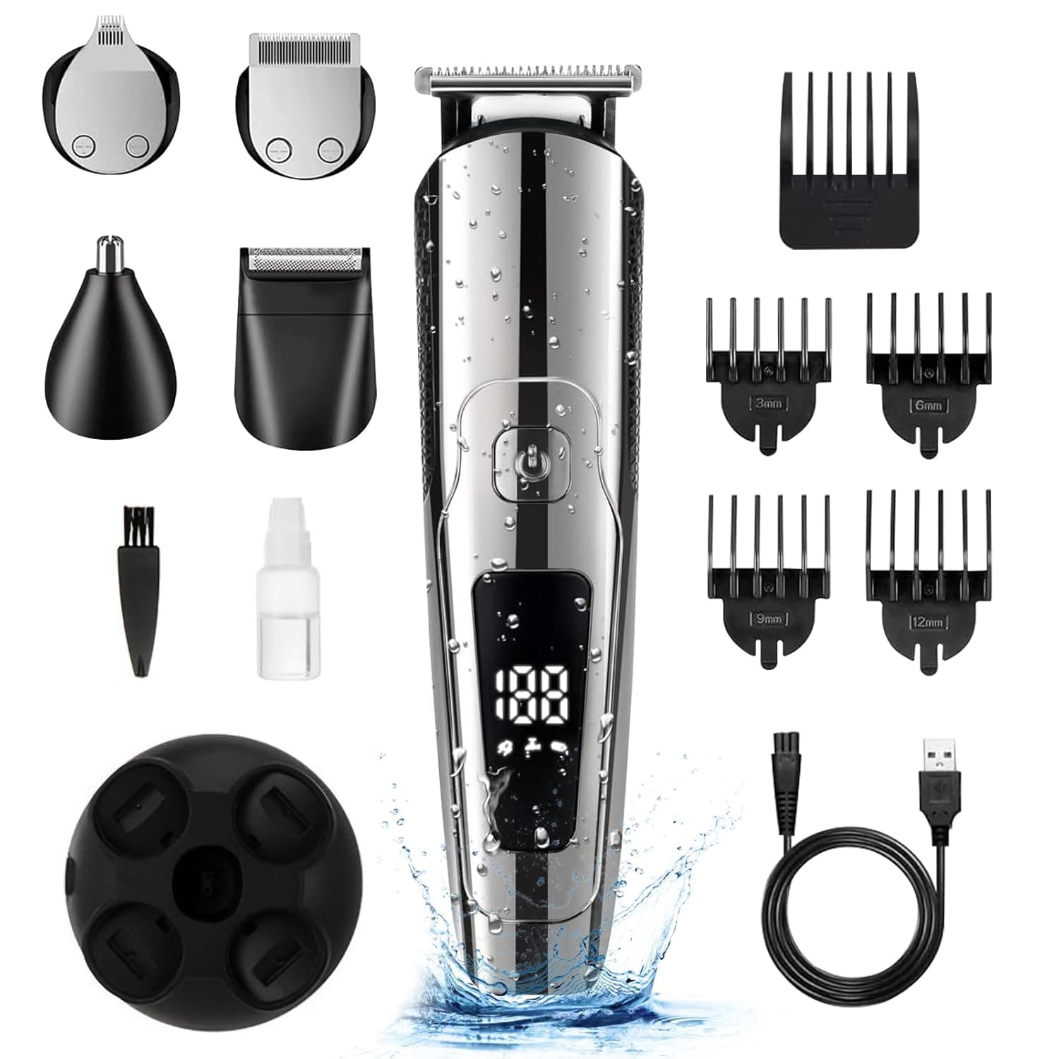 Beard Trimmer for Men - Electric Razor Shavers for Men,Cordless Hair Clippers, 5 in 1 Beard Grooming Kit for Mustache Body Nose Hair and Facial