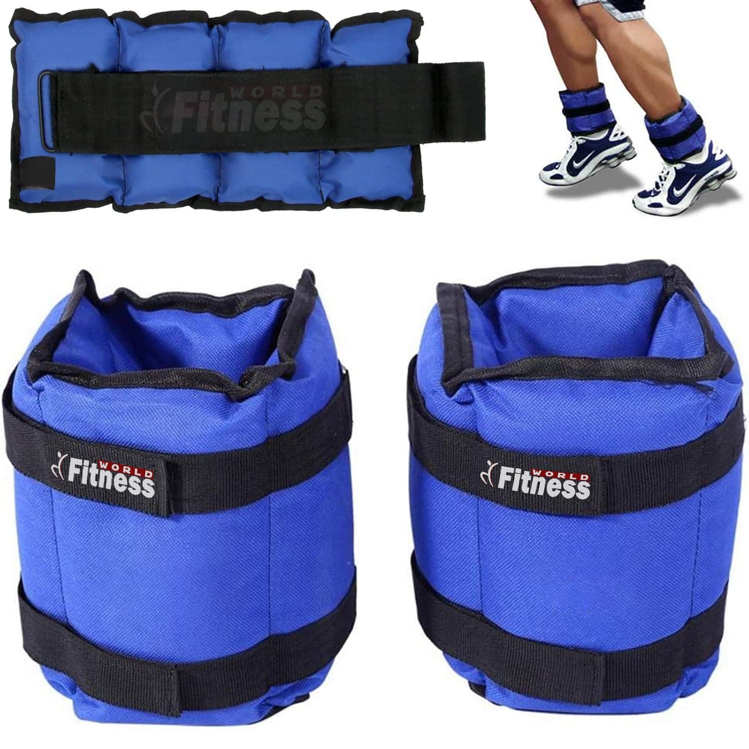 Fitness World Sand Weights Bag, Sand Weights for Arm and Feet, Pair of Wrist & Foot Weights, Adjustable Wrist & Leg Weights Sandbags for Foot and Leg Exercises