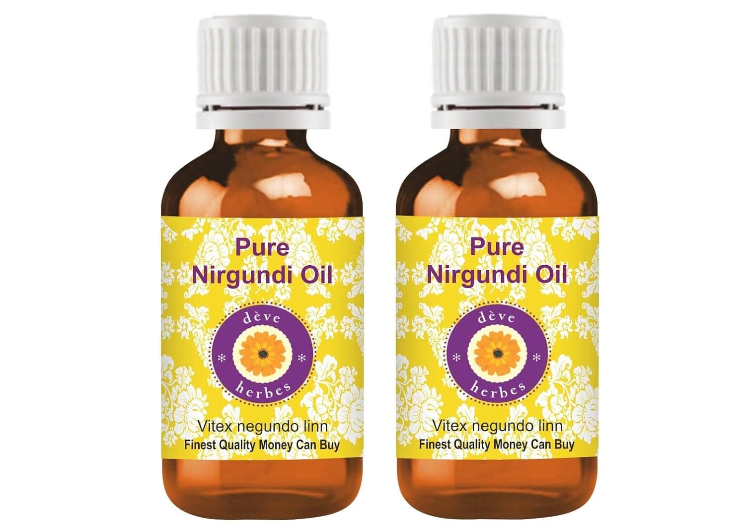 Deve Herbes Pure Nirgundi Oil(Vitex negundo linn) (Pack of Two) 100ml X 2 (6.76 oz)