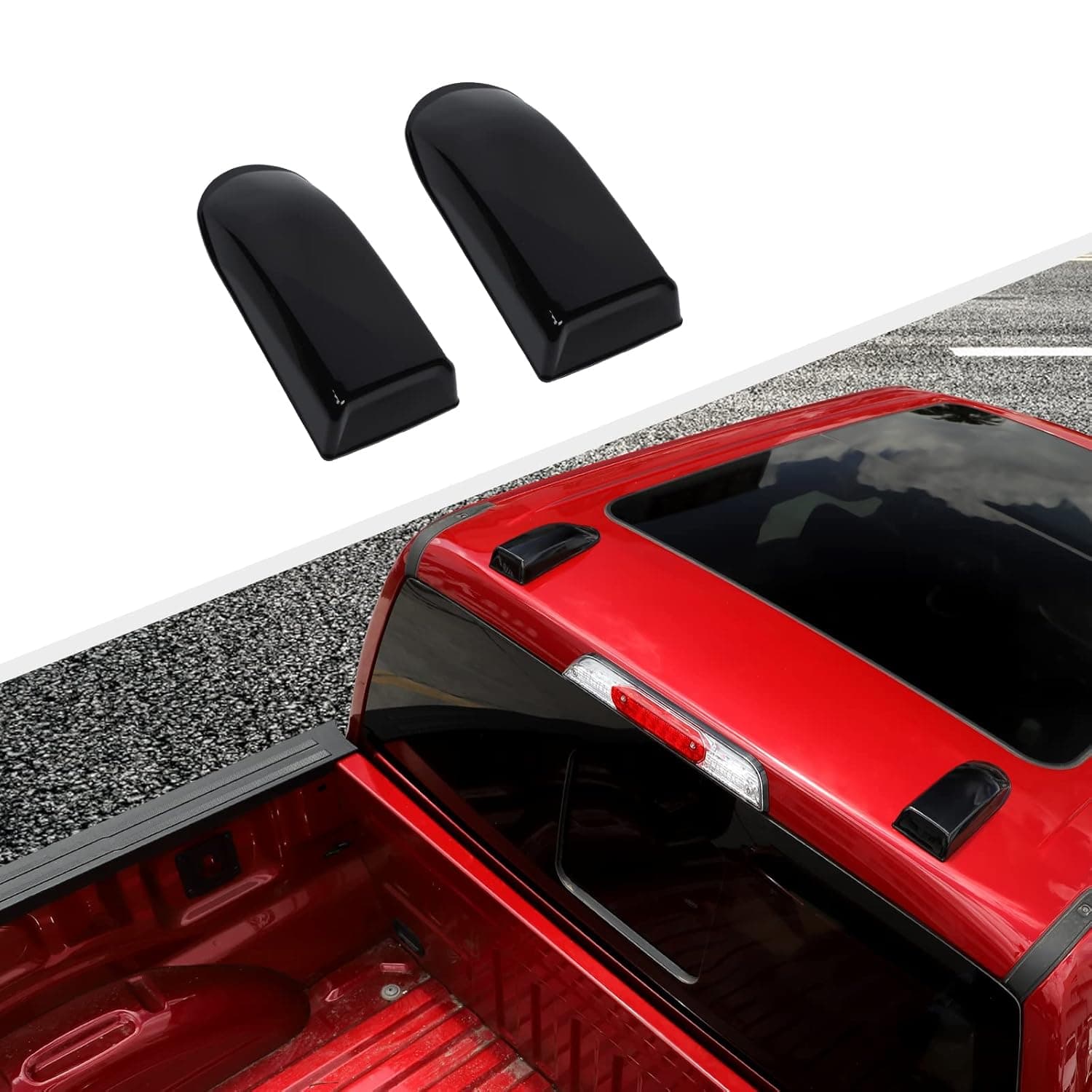 Linskip Antenna Base Cover Compatible with Ford F150 2021 2022 2023 2024, Roof Antenna Trim Cover for F150 Exterior Accessories 1Pair(Black)