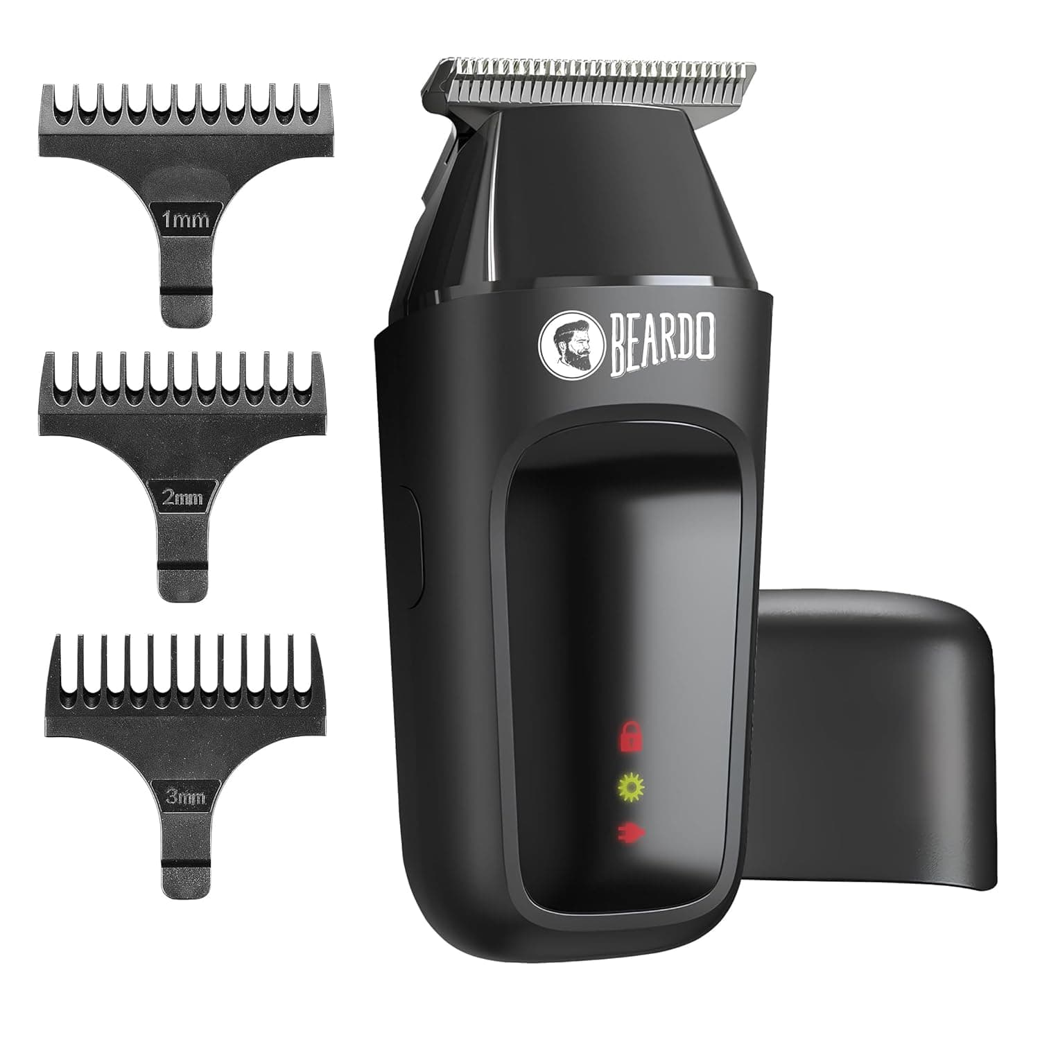 Beardo Apex Go Trimmer for Men - 80-Min Run Time - Powerful 5500 RPM motor - Compact Travel-Friendly Design - Self-Sharpening Blades, 3 Comb Attachments, Type-C Charging, Digital Display