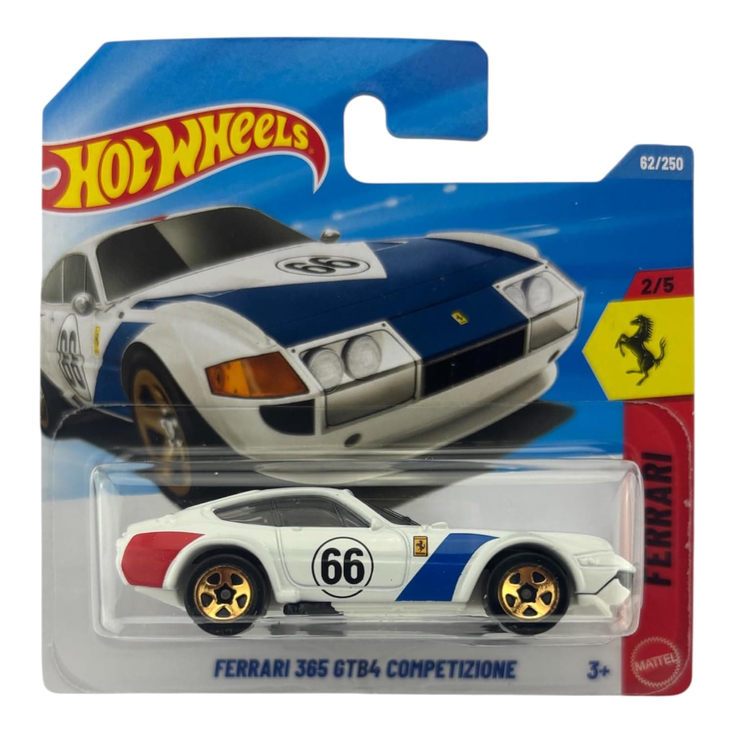 Hot Wheels Ferrari 365 GTB4 Competizione [White] 2/5, 62/250, 1:64 Scale Diecast Toy Vehicle