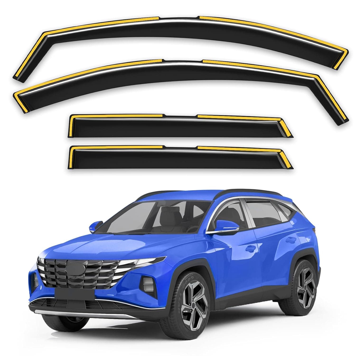 in-Channel Window Visors Rain Guards for Hyundai Tucson 2022-2026 | Extra Durable, Window Visors, Vent Visors, Window Deflector, Vent Shades, Car Accessories-4PCS
