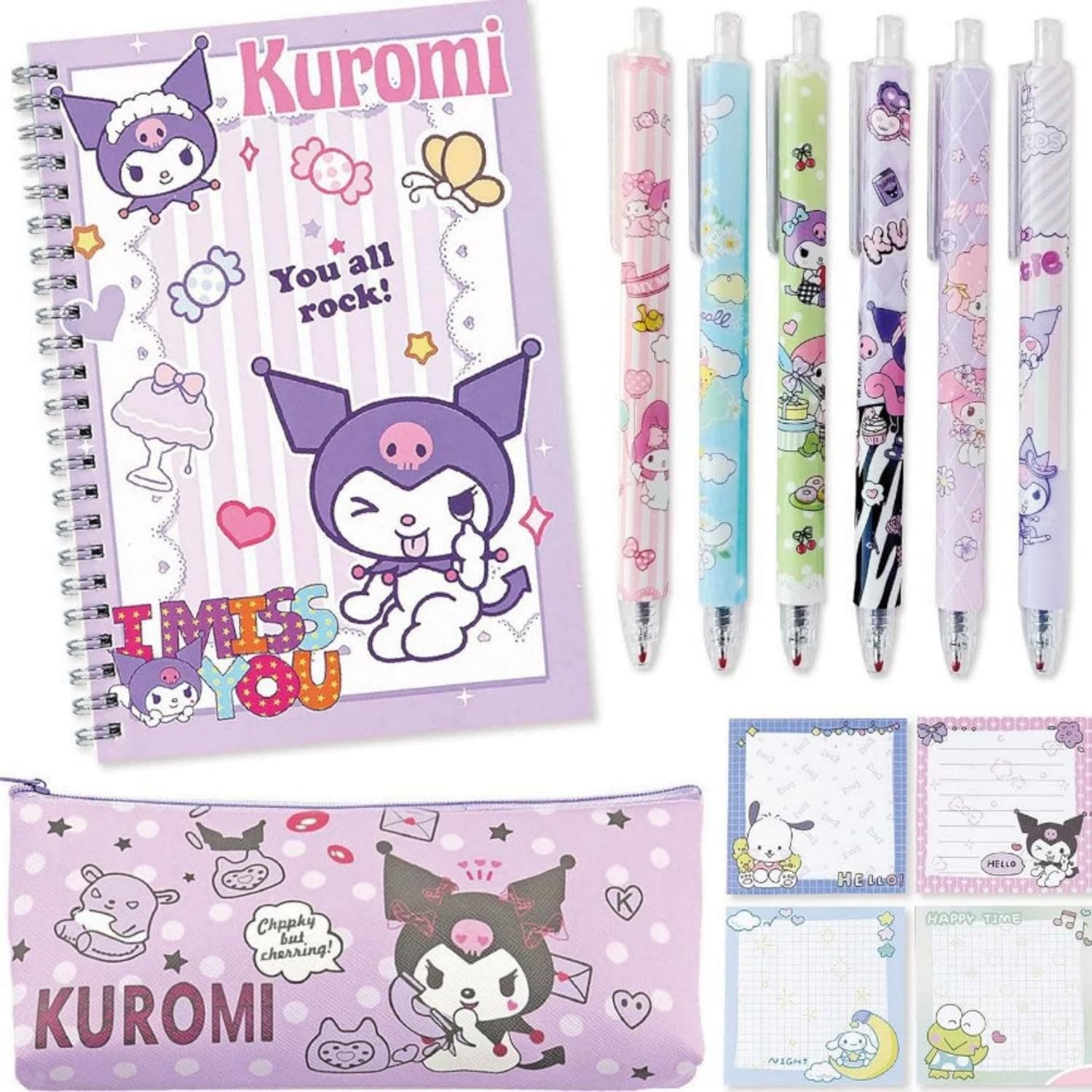 SKY-TOUCH School Supplies Stationery Gift Set, Including Gel Pens Notebook Pencil And Sticky Note for School Supplies Office Anime Cartoon Stationery Set for Boys and Girls