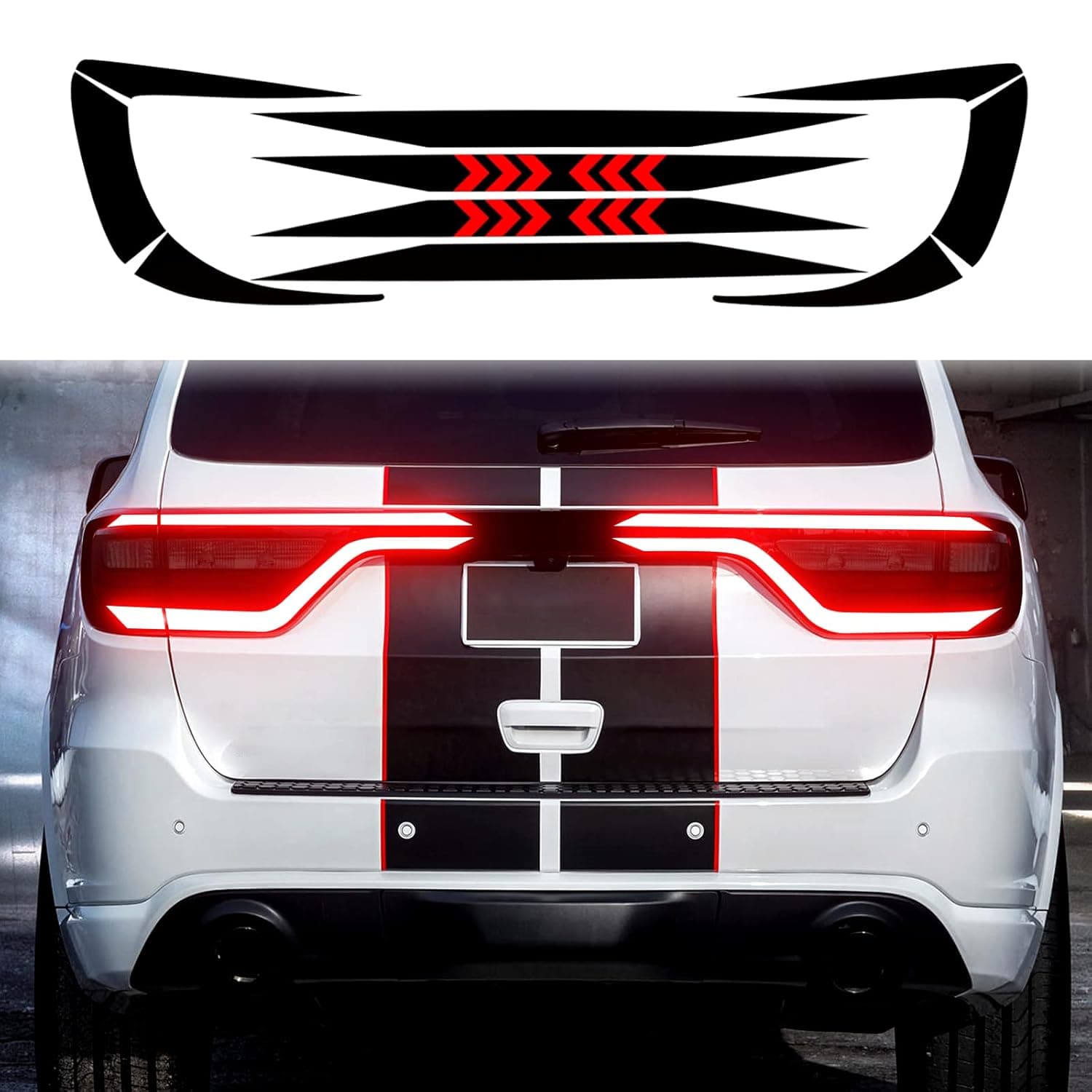 Fit for Dodge Durango 2014-2021 Tail Light Race Track Bat Precut Vinyl Overlay Tint Kit Film with Gloss Dark Smoke Wrap Cover Vinyl Decals Exterior Accessories