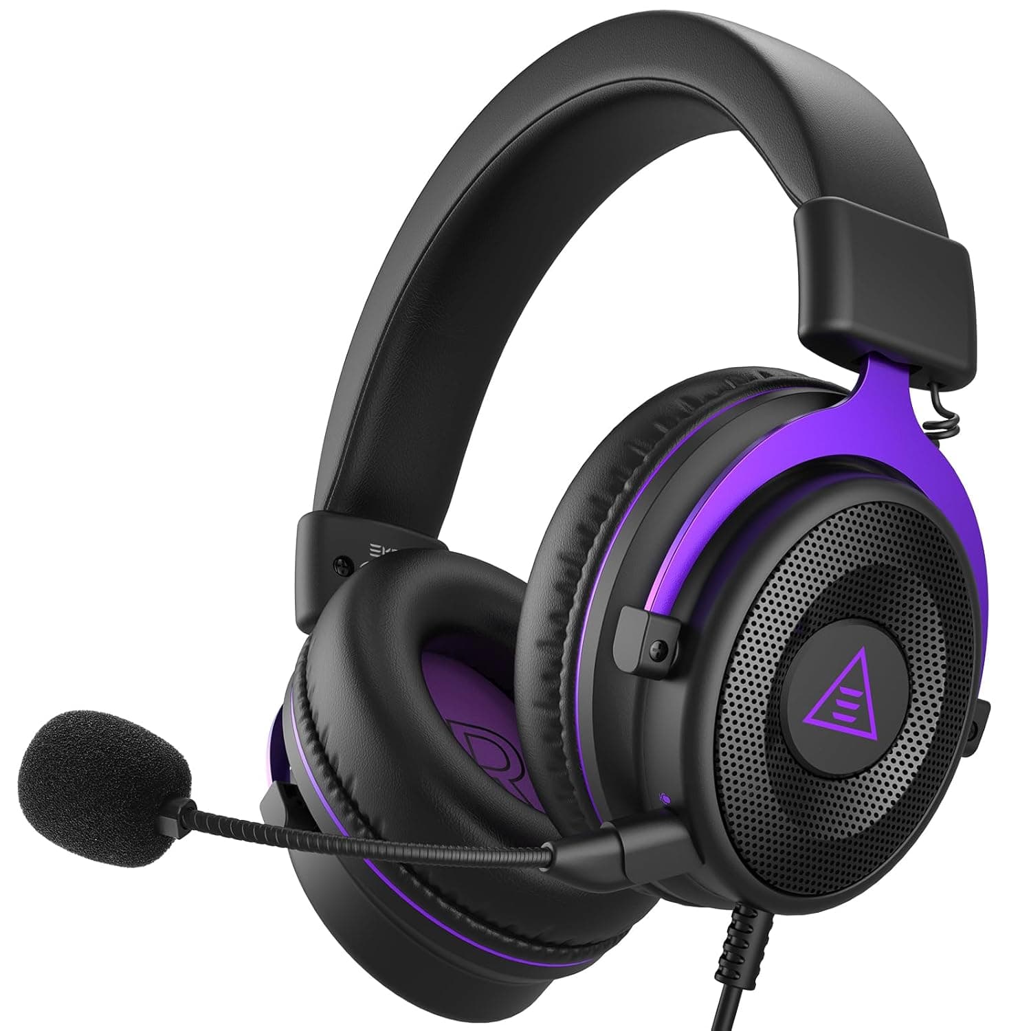 EKSA E900 PC Gaming Headset - PS4 Headset Wired Gaming Headphones with Noise Cancelling Microphone, Over-Ear Headphones Compatible with PS5/PS4, Xbox One, PC, Mac, Computer, Laptop (Purple)