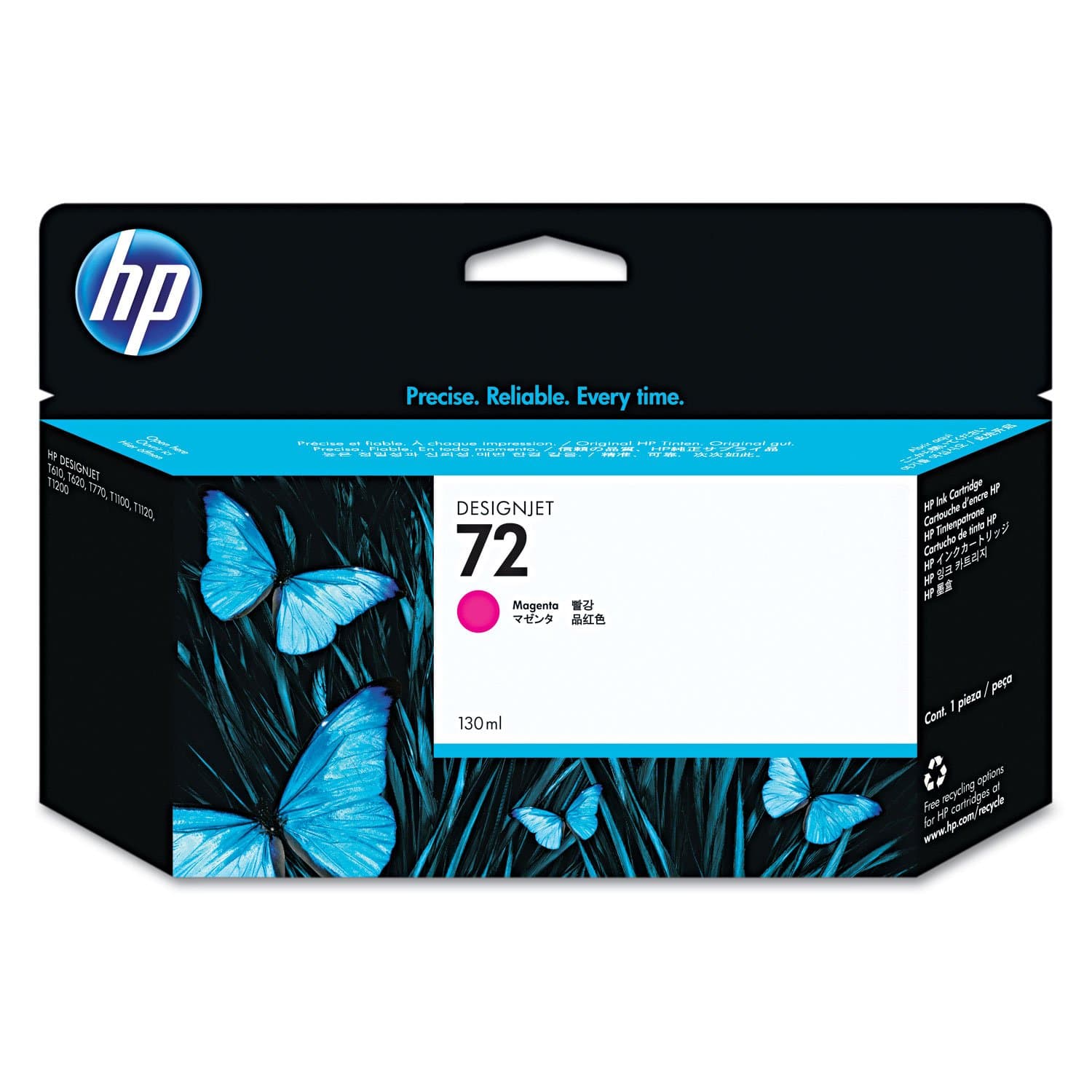 HP 72 - C9372A - 1 x Magenta - Ink cartridge - For DesignJet T1100, T1120, T1200, T1300, T2300, T610, T620, T770, T790, T795