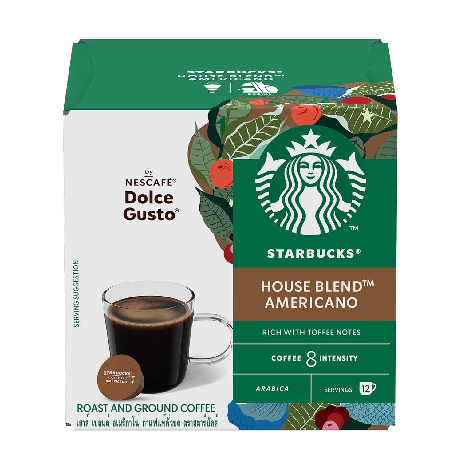 Starbucks House Blend by Nescafe Dolce Gusto Medium Roast Coffee Pods 12pcs