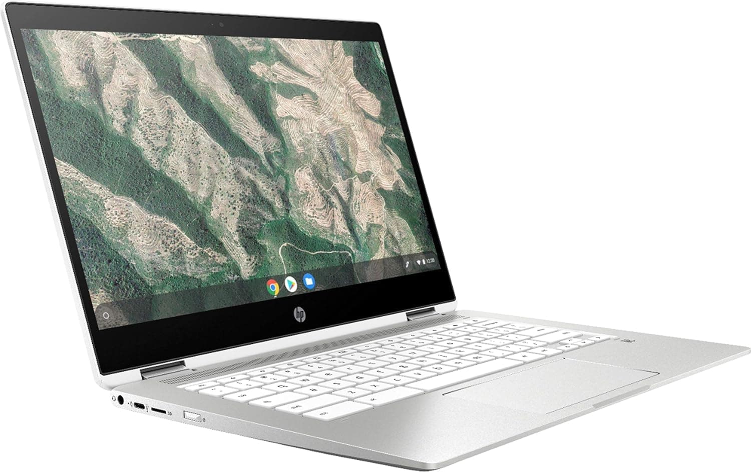 HP Chromebook x360-14in HD Touch - Celeron N4000-4GB - 32GB eMMC (Silver, White)