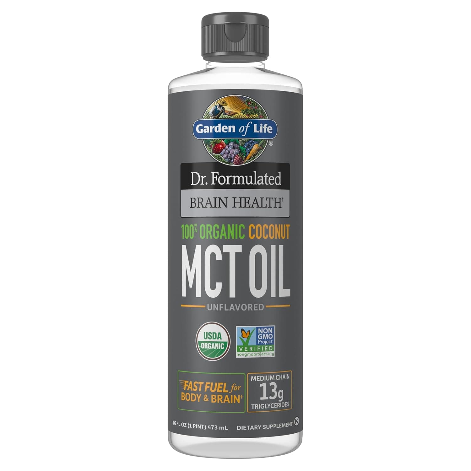 Garden of Life Dr-Formulated Brain Health Organic Coconut MCT Oil (473ml)