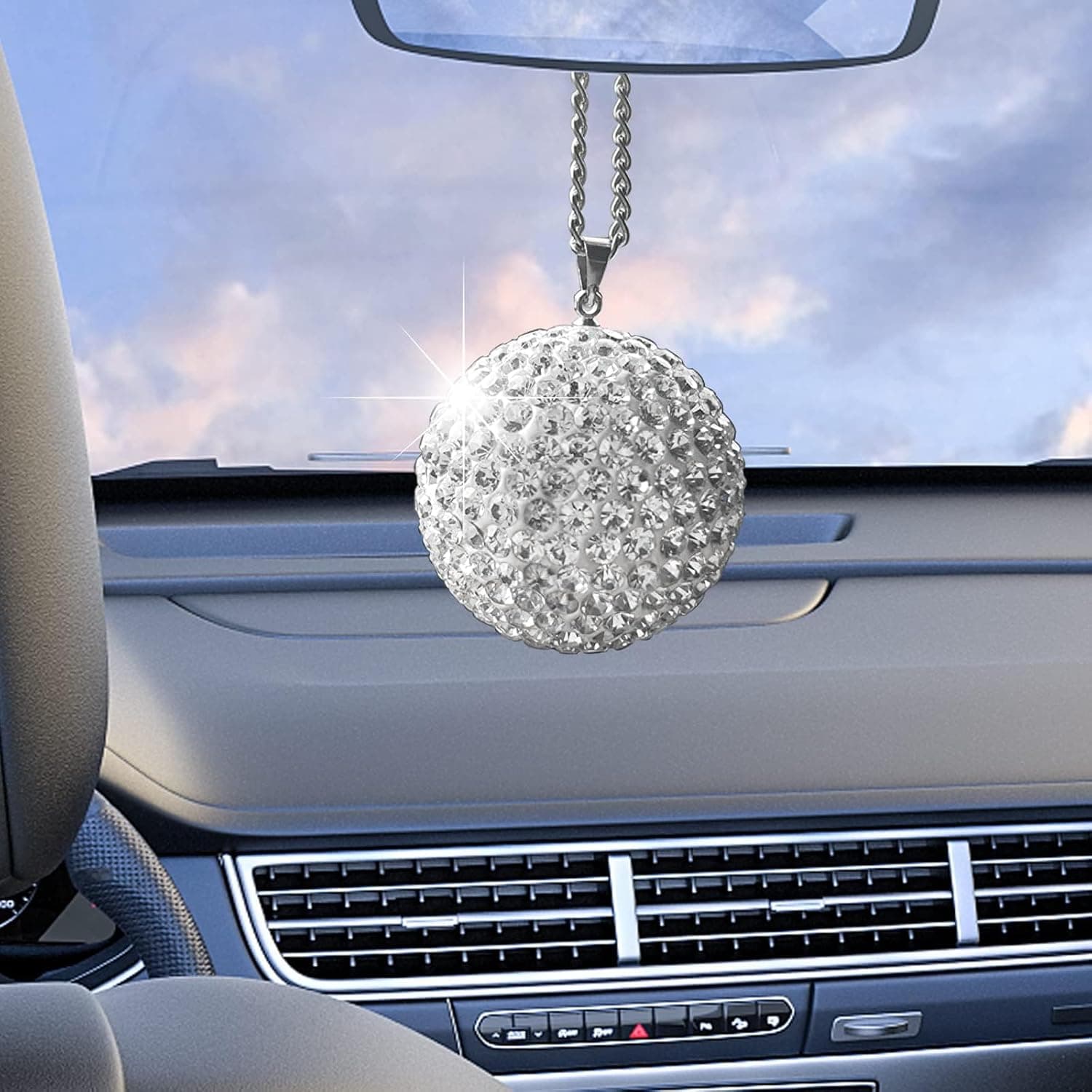 2PCS Car Hanging Accessories, Crystal Car Hanging Ornament, Cars Decoration Crystal Ball, Auto Interior Rearview Mirror Suspension Trim Accessory Gifts