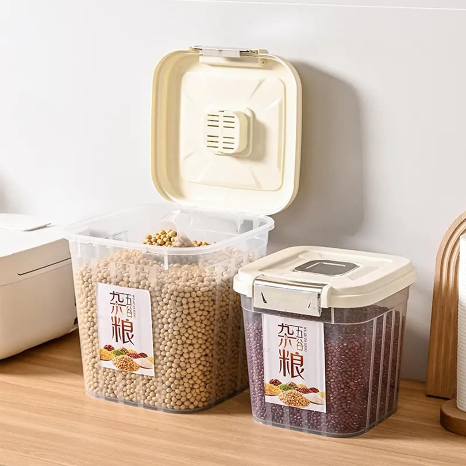 Rice Storage Container, Household Rice Barrel, Food Flour Storage Bins with Lids & Cup, BPA Free, Kitchen Extra Large Grain Storage Containers, Cat/Dog Food Storage Container
